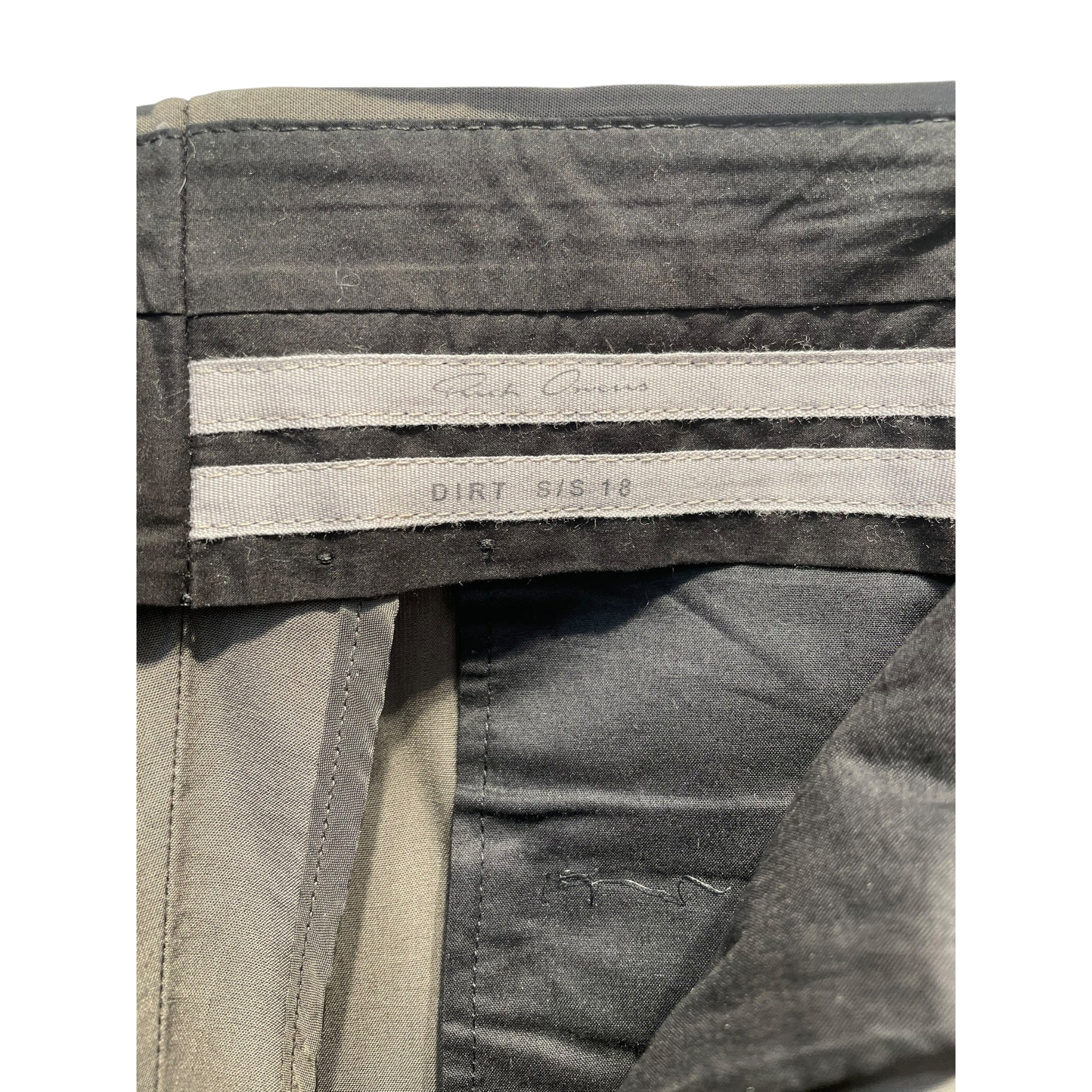 RICK OWENS DRKSHDW/Slacks/48/Wool/GRY/Button Fly/DIRT S/S 18 TROUSTERS view 4