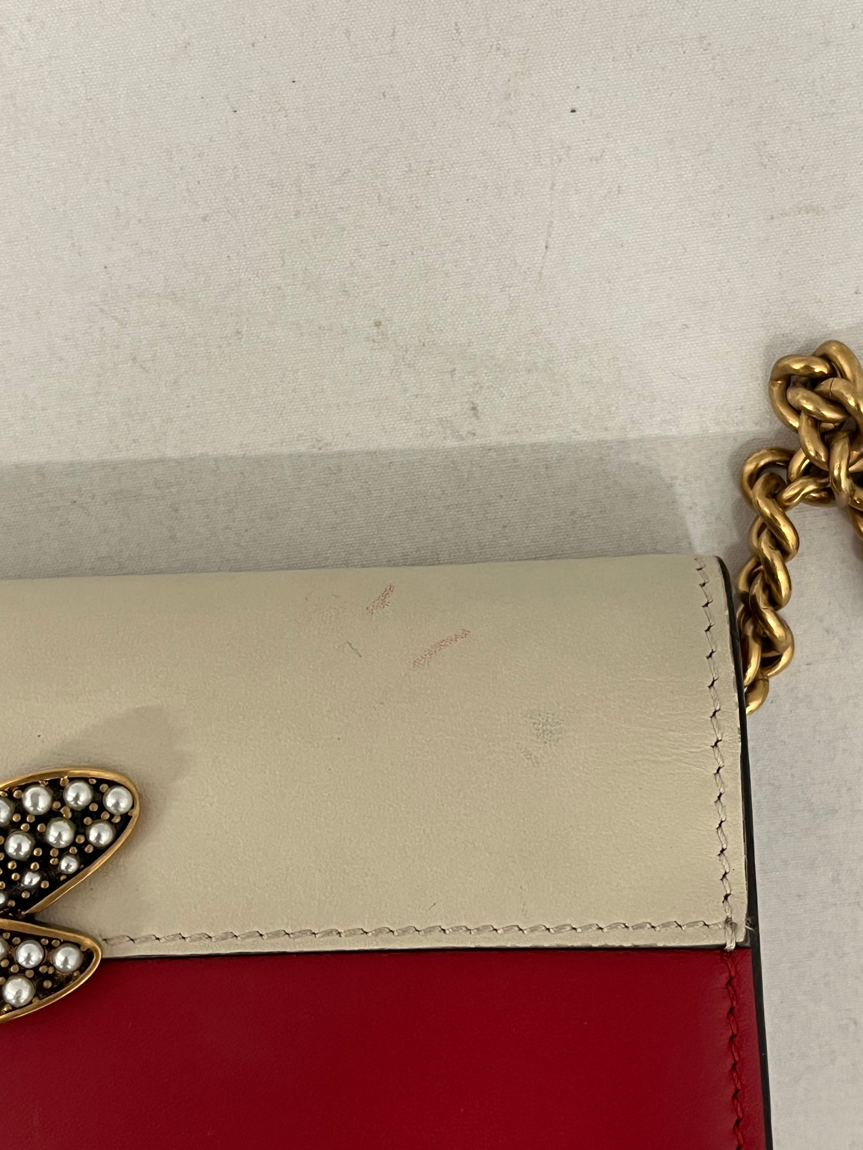 GUCCI/Cross Body Bag/Stripe/Leather/BLU/QUEEN MARGARET WALLET view 4
