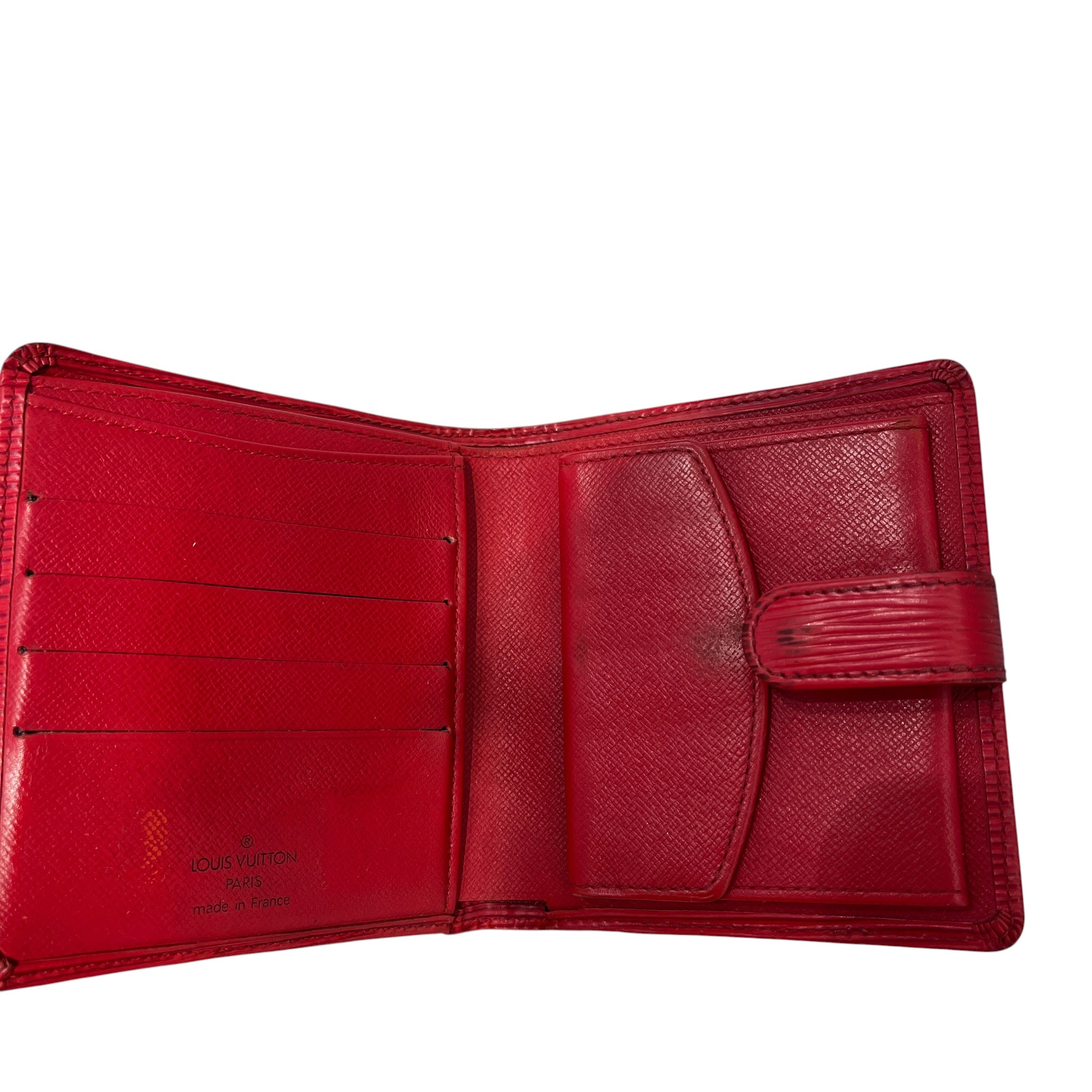 LOUIS VUITTON/Bifold Wallet/Leather/RED/L's/EPI/SNAP CLOSURE view 3