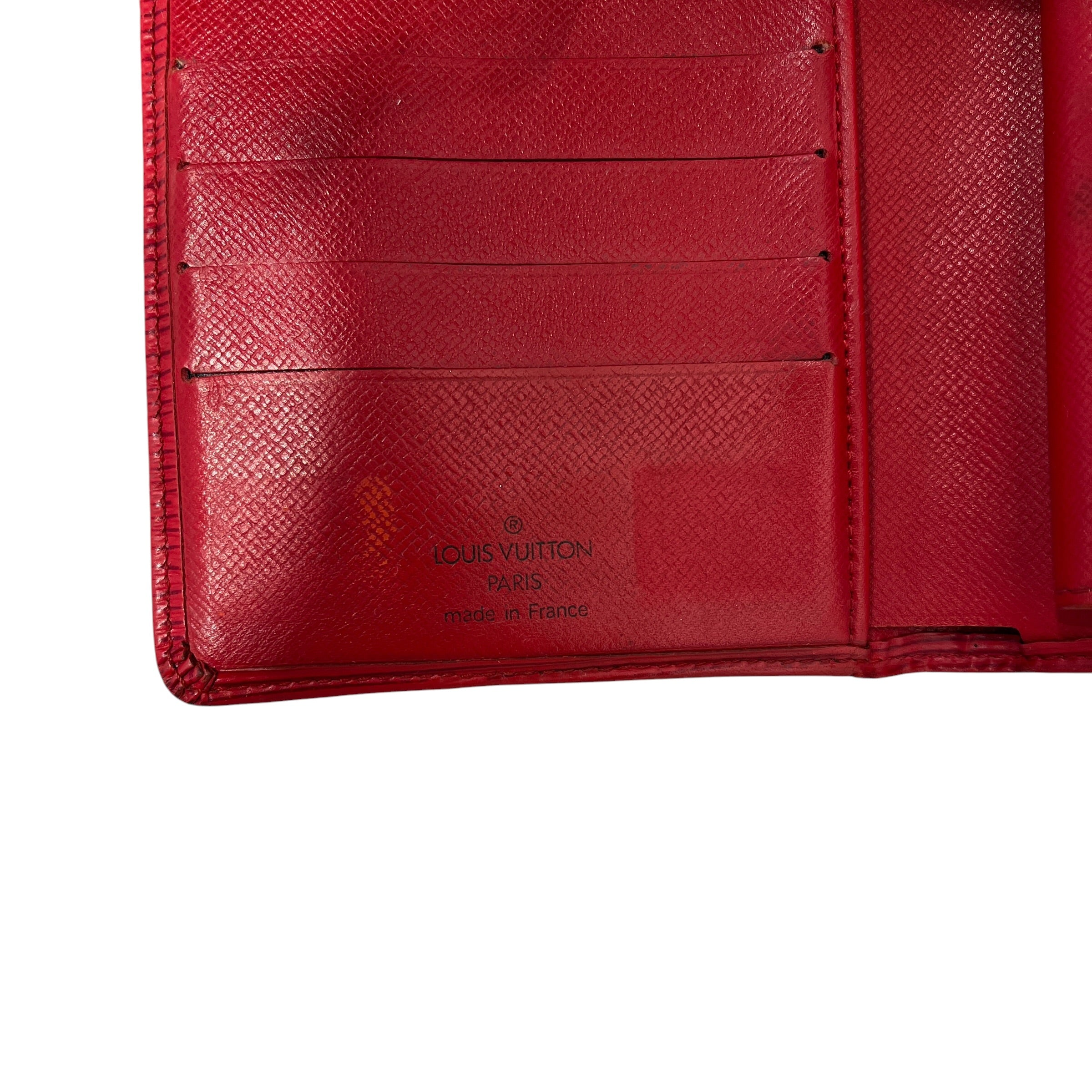 LOUIS VUITTON/Bifold Wallet/Leather/RED/L's/EPI/SNAP CLOSURE view 4