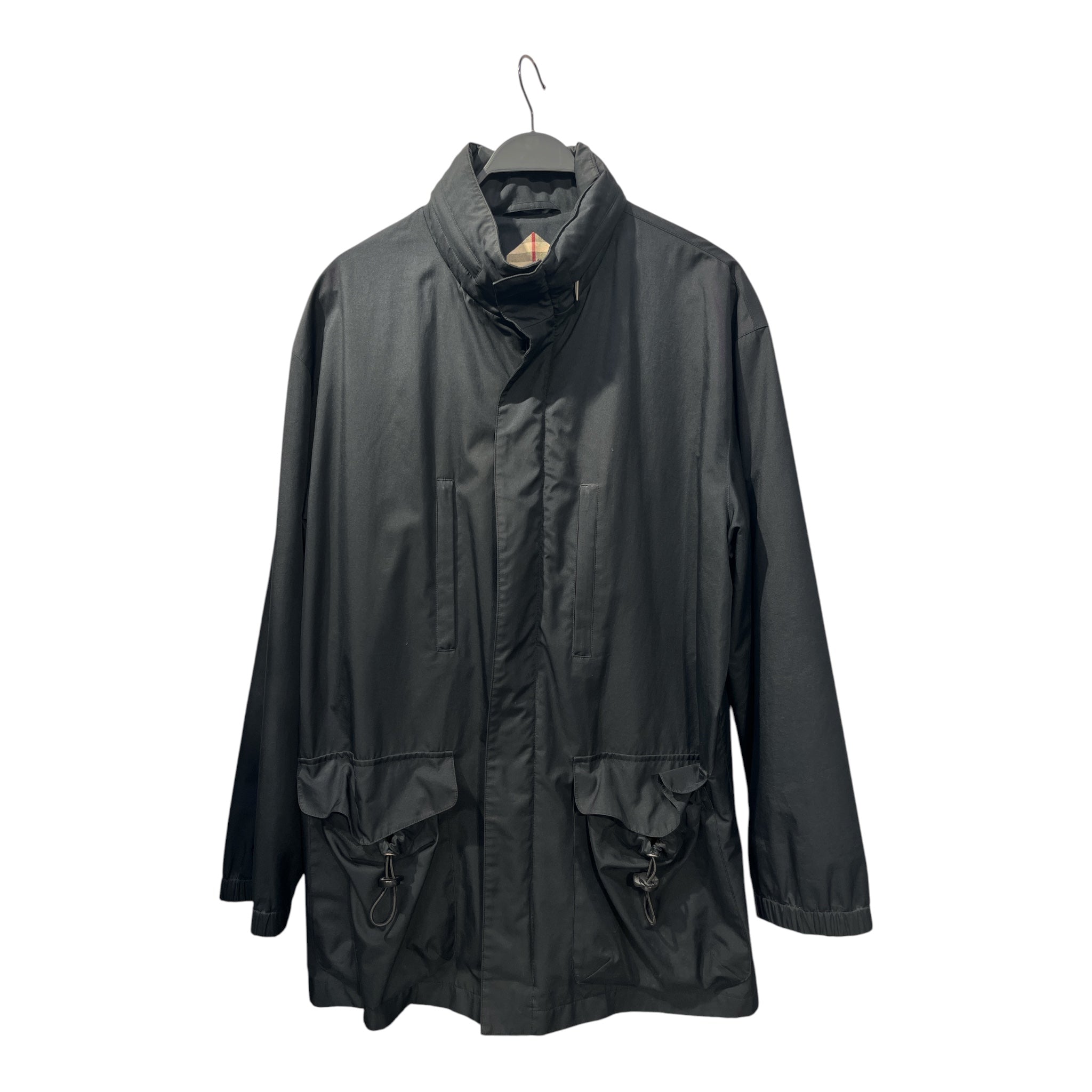 BURBERRY LONDON/Jacket/L/Polyester/BLK/pullstring pockets view 1