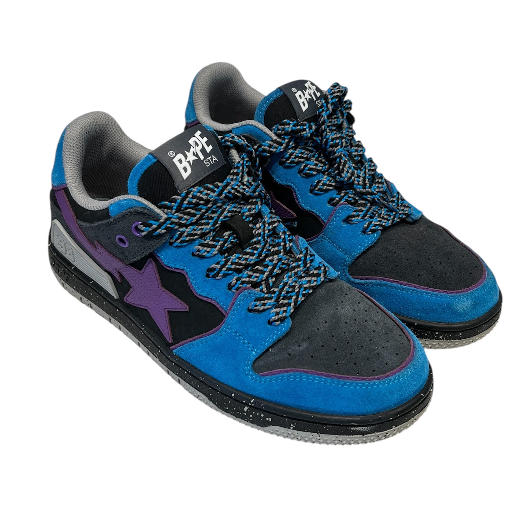 BAPE STA!/Low-Sneakers/US 9.5/Border/Suede/BLU/BLUE PURPLE SKATE STA view 1