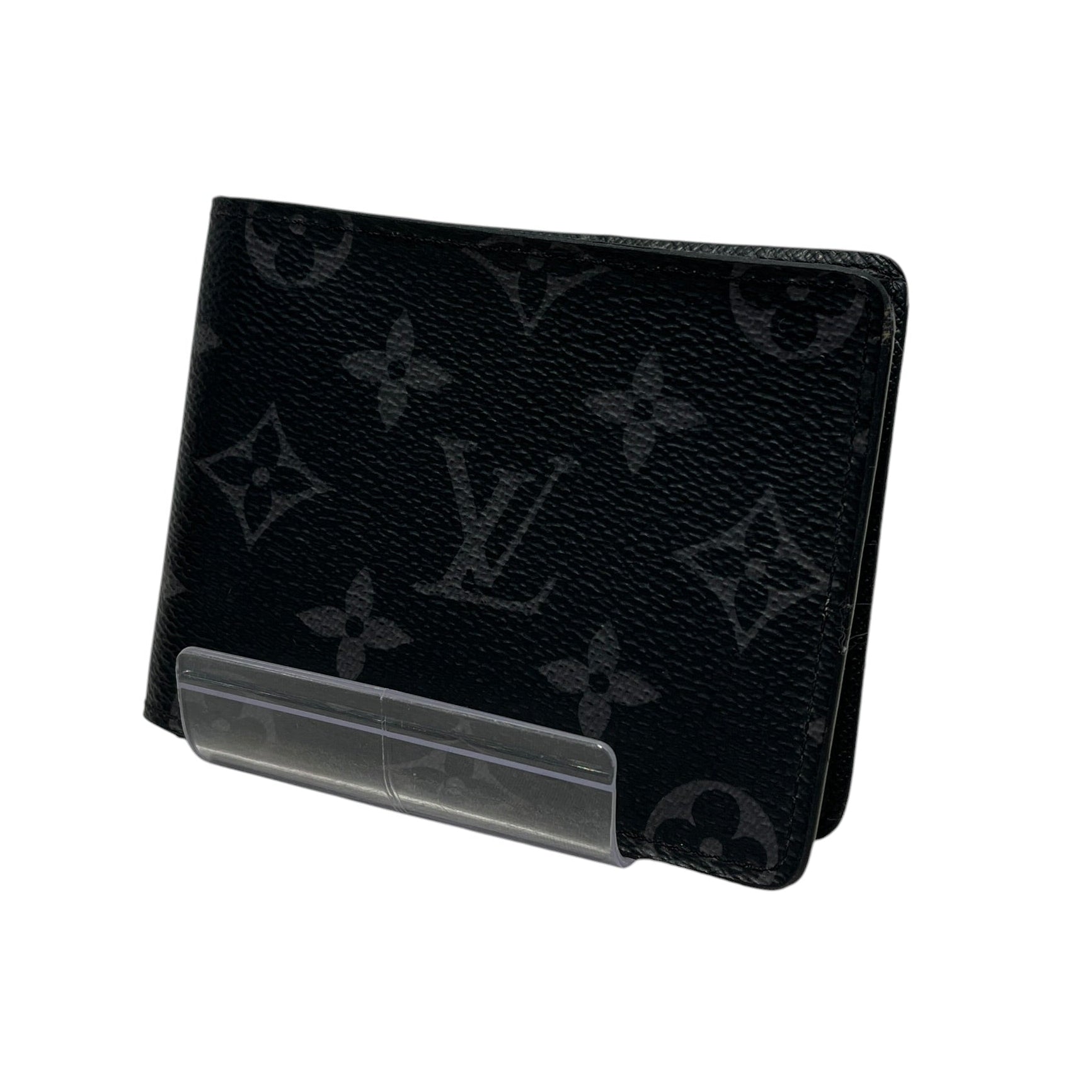LOUIS VUITTON/Bifold Wallet/Monogram/Leather/BLK/M's/GREY/ECLIPSE CANVAS/SLENDER view 1
