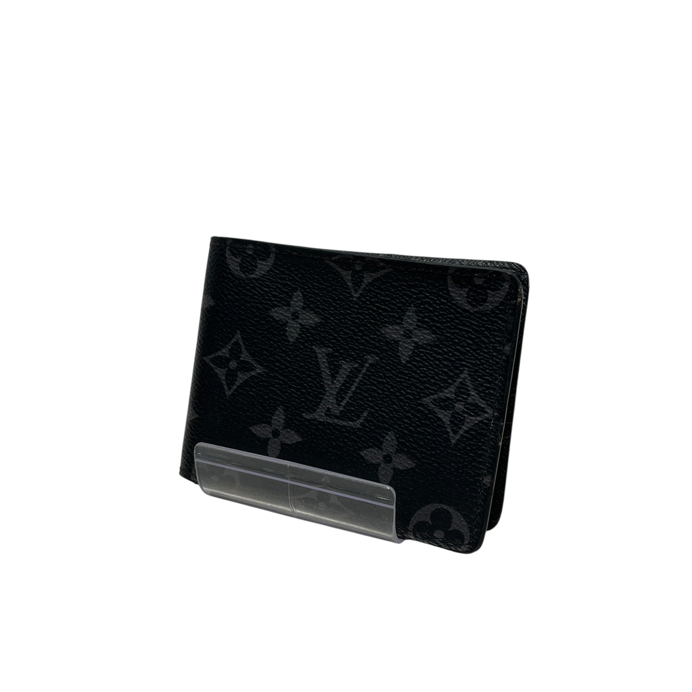 LOUIS VUITTON/Bifold Wallet/Monogram/Leather/BLK/M's/GREY/ECLIPSE CANVAS/SLENDER view 1