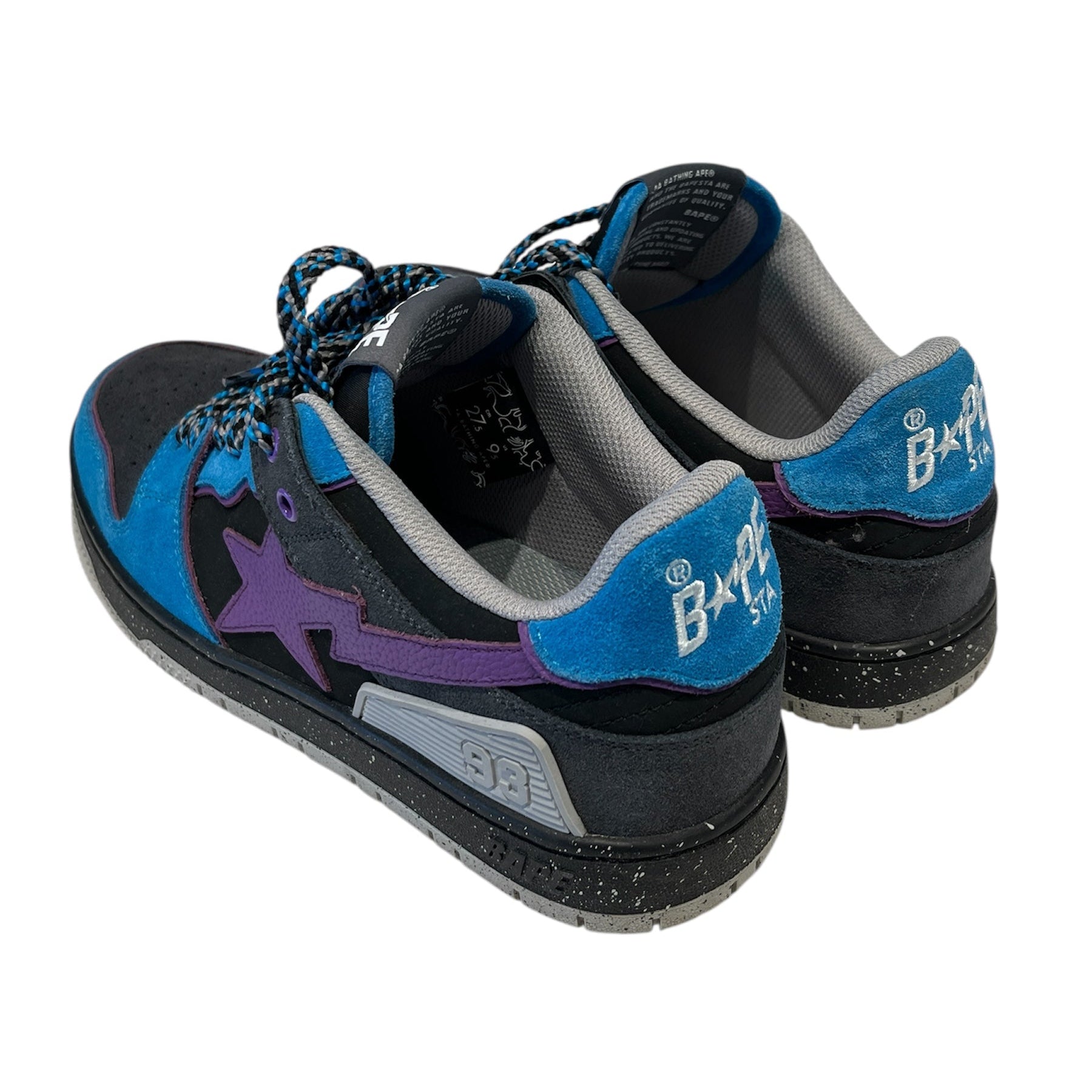 BAPE STA!/Low-Sneakers/US 9.5/Border/Suede/BLU/BLUE PURPLE SKATE STA view 2