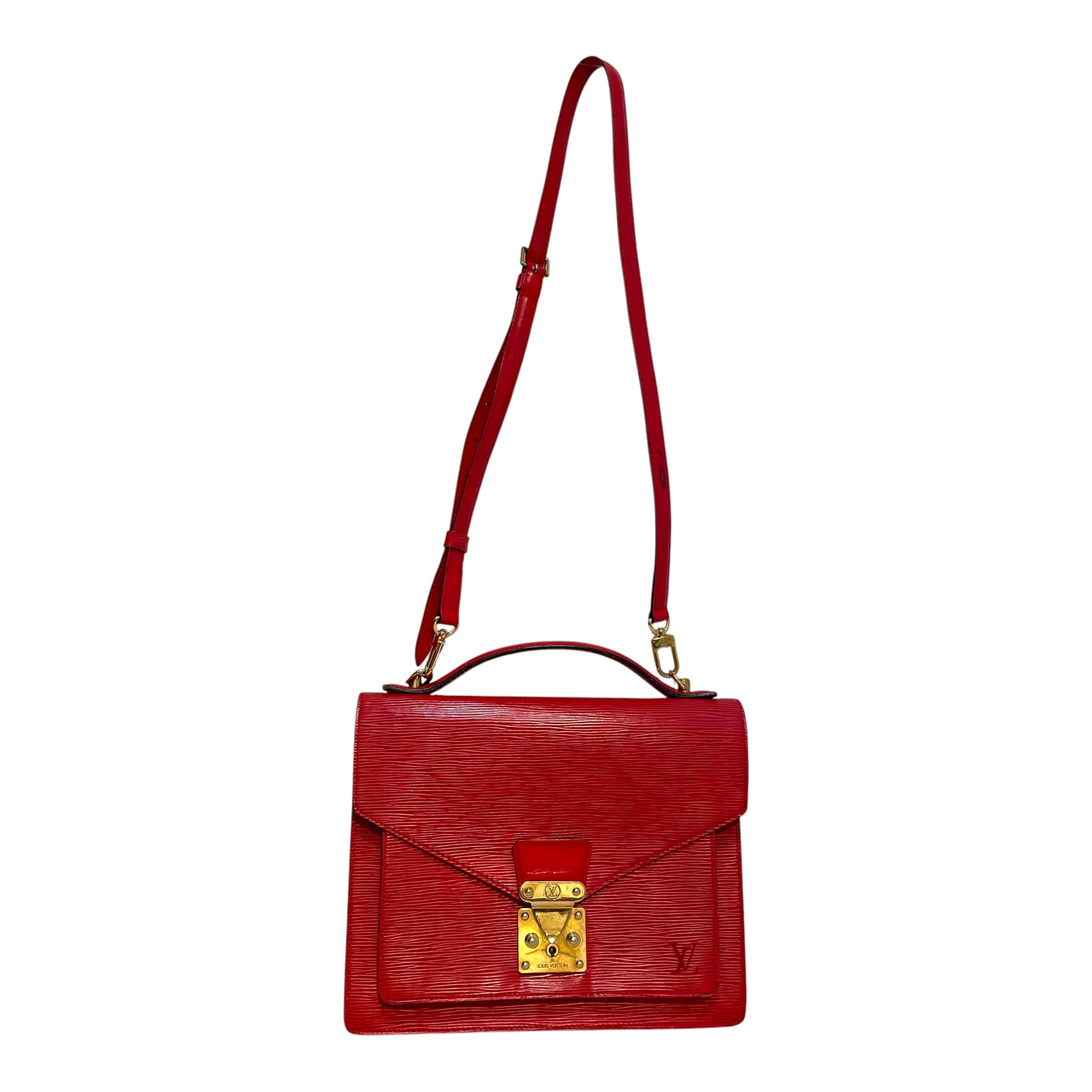 LOUIS VUITTON/Hand Bag/Leather/RED/Monceau Castillian Red Epi Bag view 1