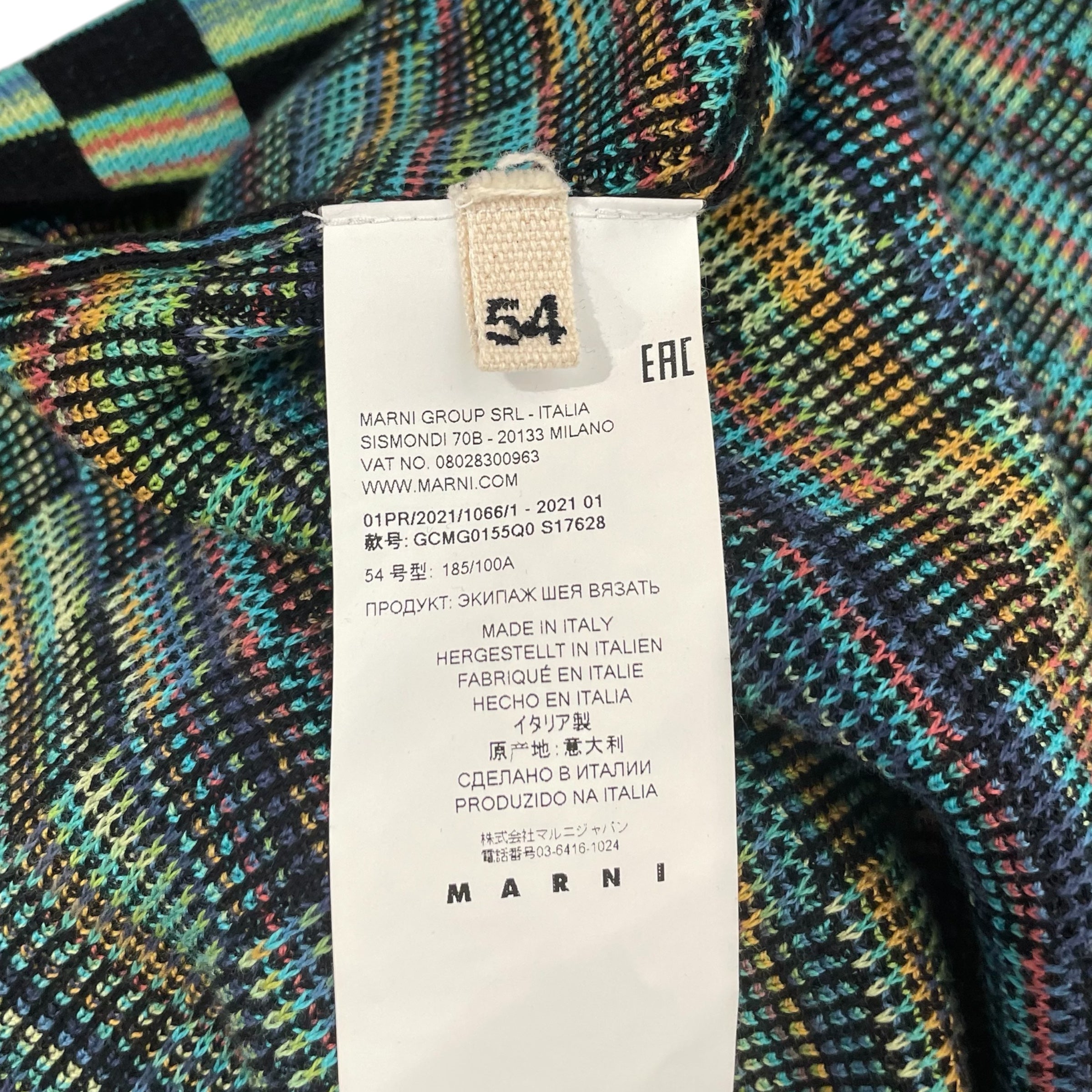MARNI/Sweater/54/Glen Check/Wool/BLK/Pullover/ view 4