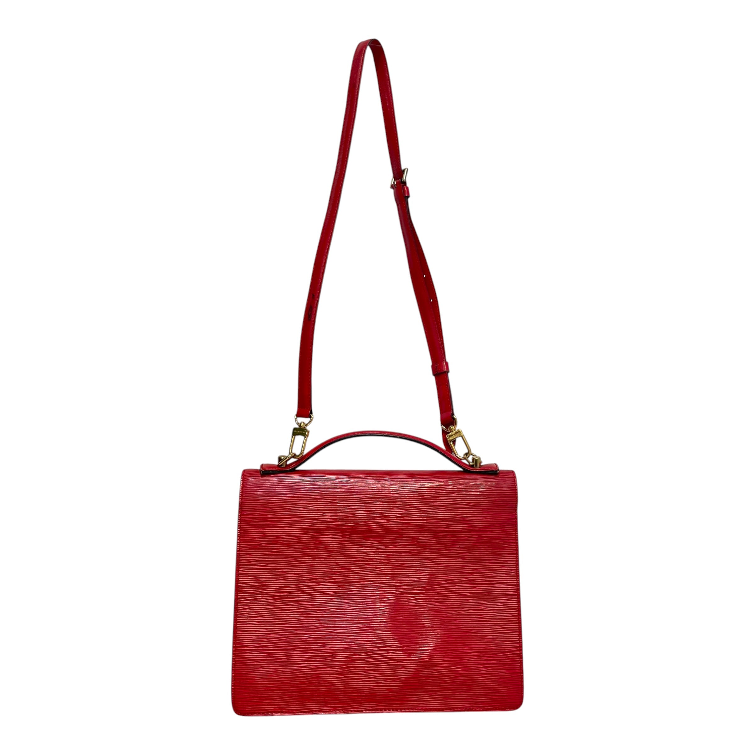 LOUIS VUITTON/Hand Bag/Leather/RED/Monceau Castillian Red Epi Bag view 4