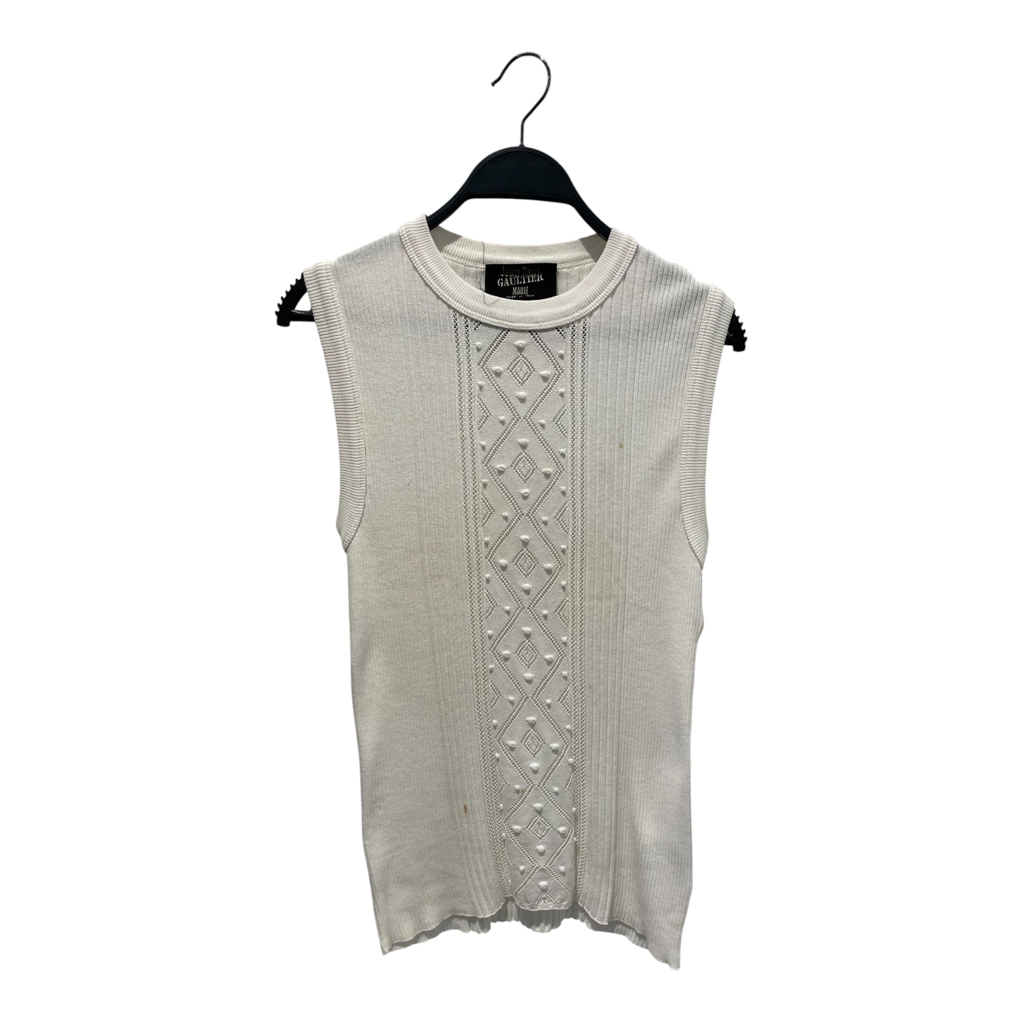 Jean Paul Gaultier/Camisole/Cotton/WHT/WOVEN CAMISOLE RIBBED WEAVE view 1