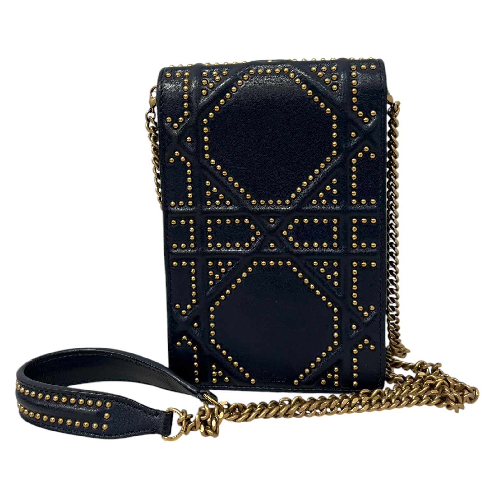 Christian Dior/Cross Body Bag/Leather/NVY/STUDDED VERT DIORAMA02-B0-1107 view 2