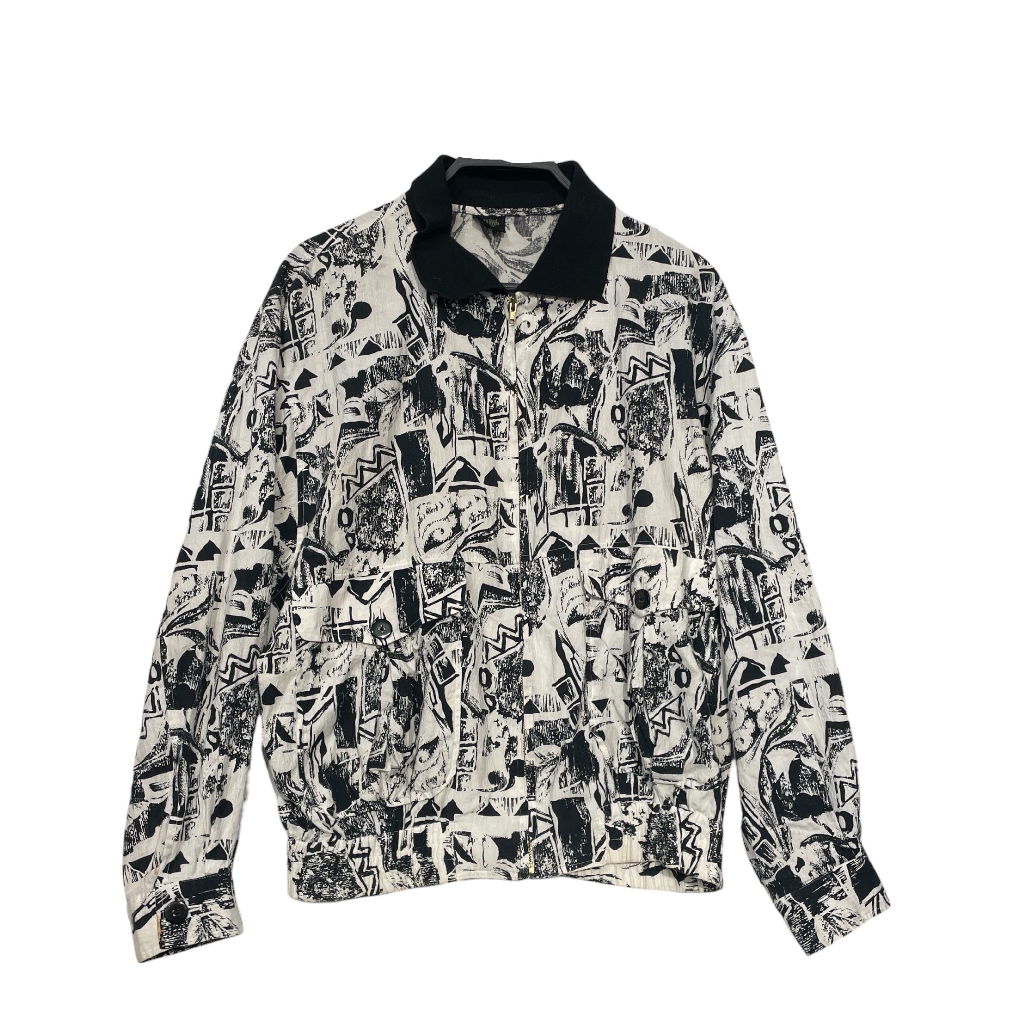 Jean Paul GAULTIER HOMME/Blouson/48/Cotton/WHT/All Over Print/BLOCK PRINT BLOUSON view 1