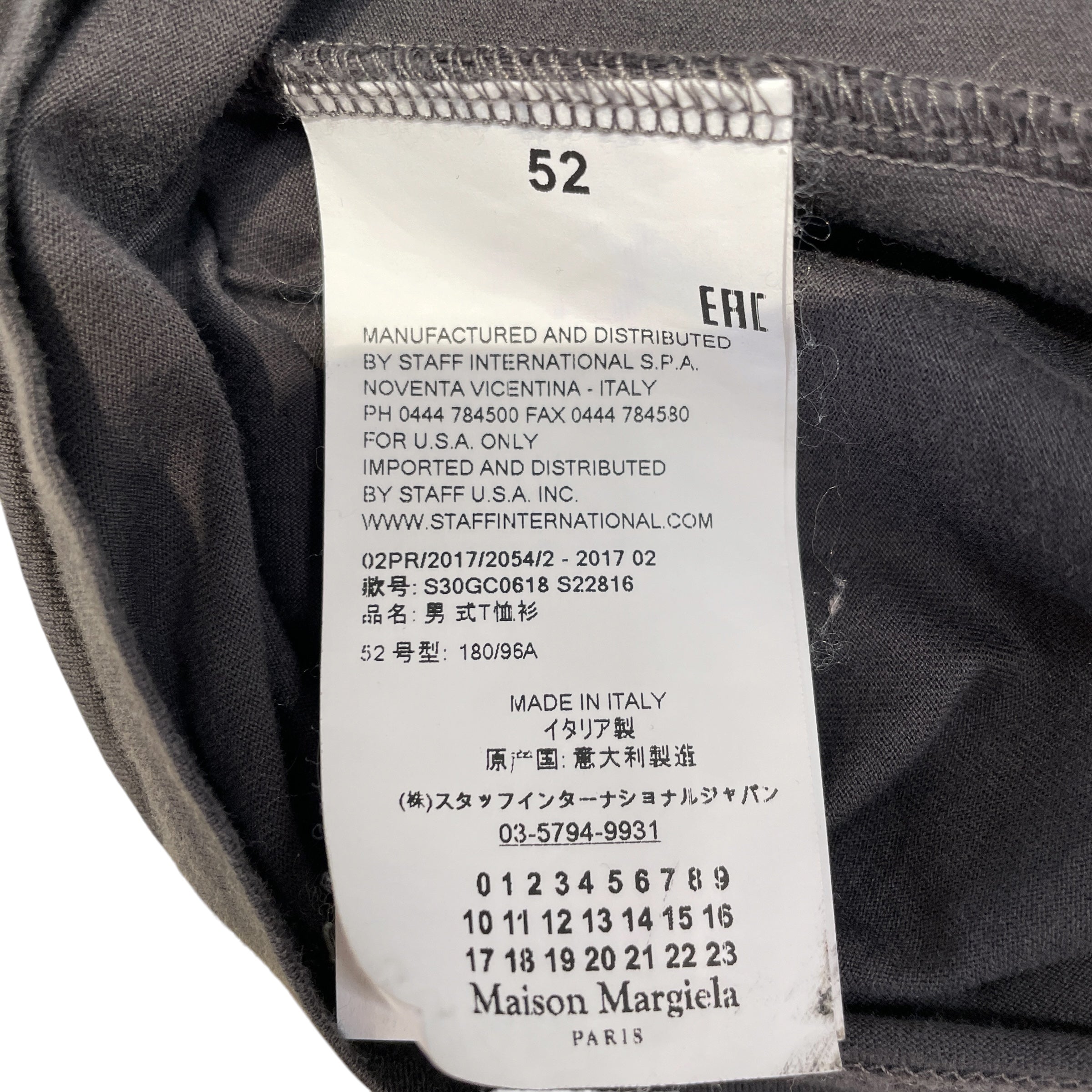 Maison Margiela/T-Shirt/52/Cotton/GRY/Graphic/ view 3