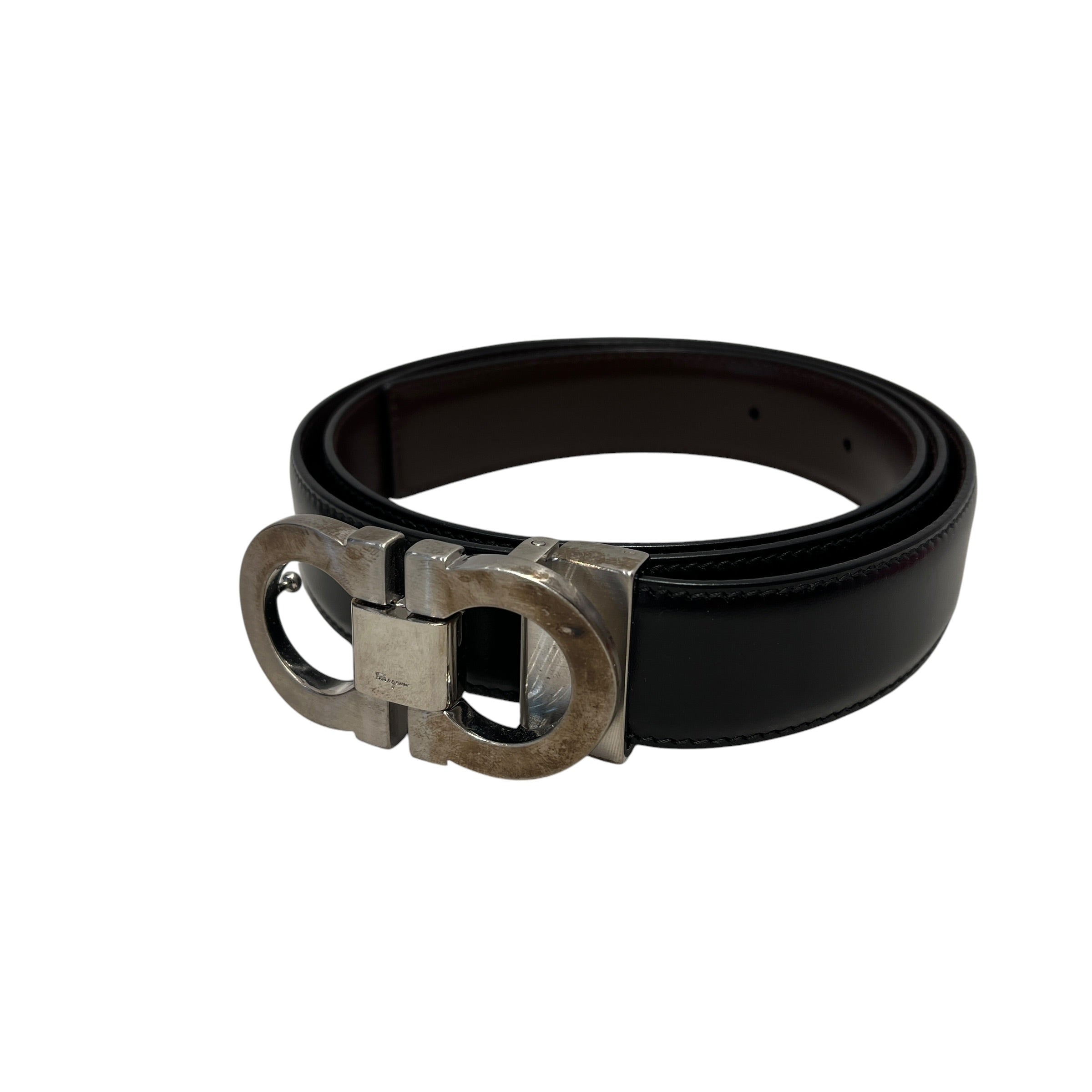 Salvatore Ferragamo/Accessories/Leather/BLK/M's/brown/ black w silver logo view 1