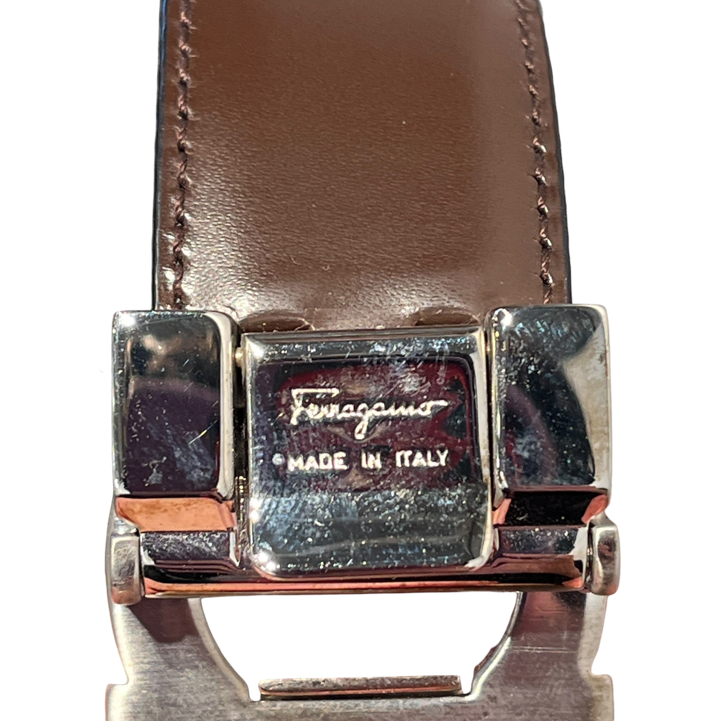 Salvatore Ferragamo/Accessories/Leather/BLK/M's/brown/ black w silver logo view 4