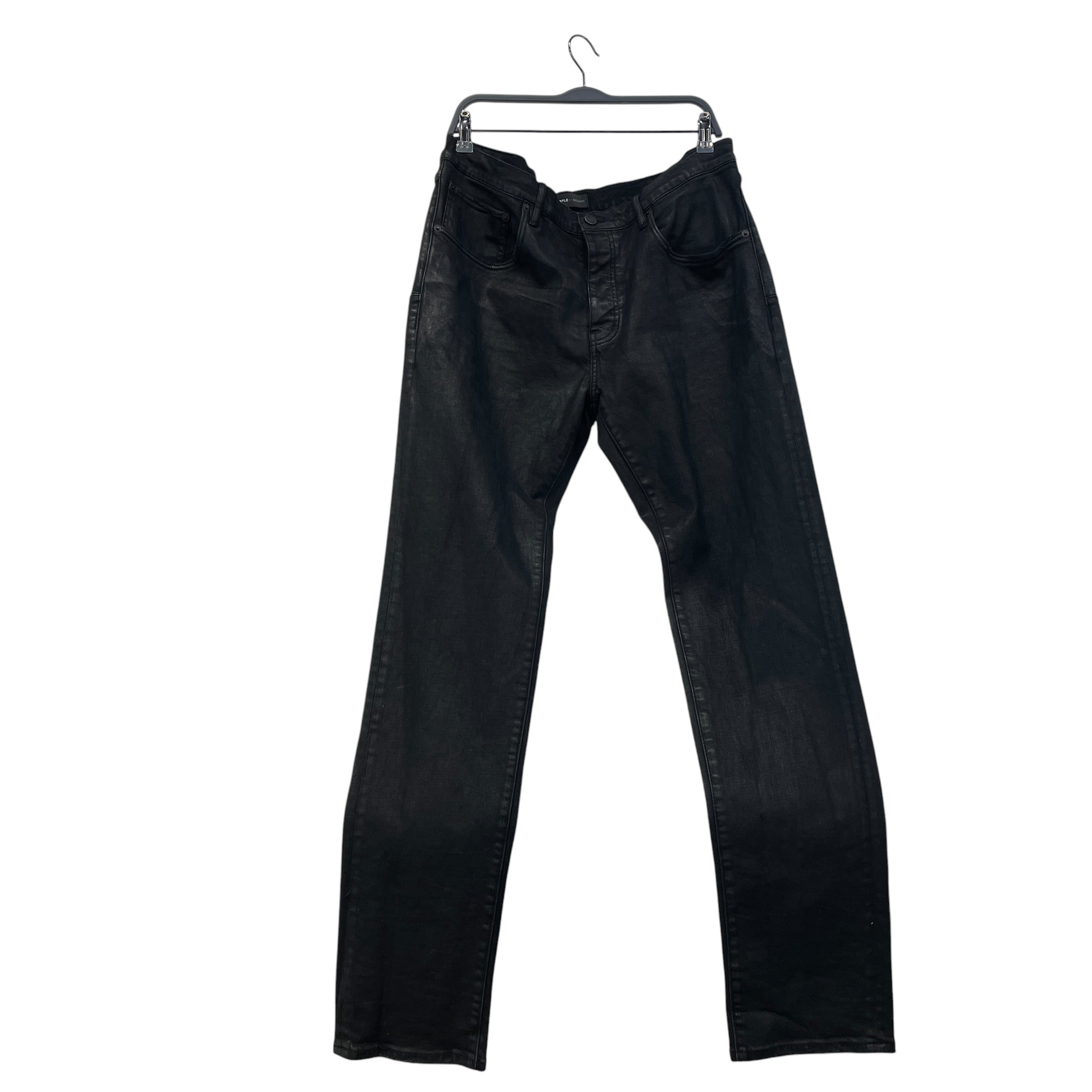PURPLE BRAND/Straight Pants/Cotton/BLK/Waxed view 1