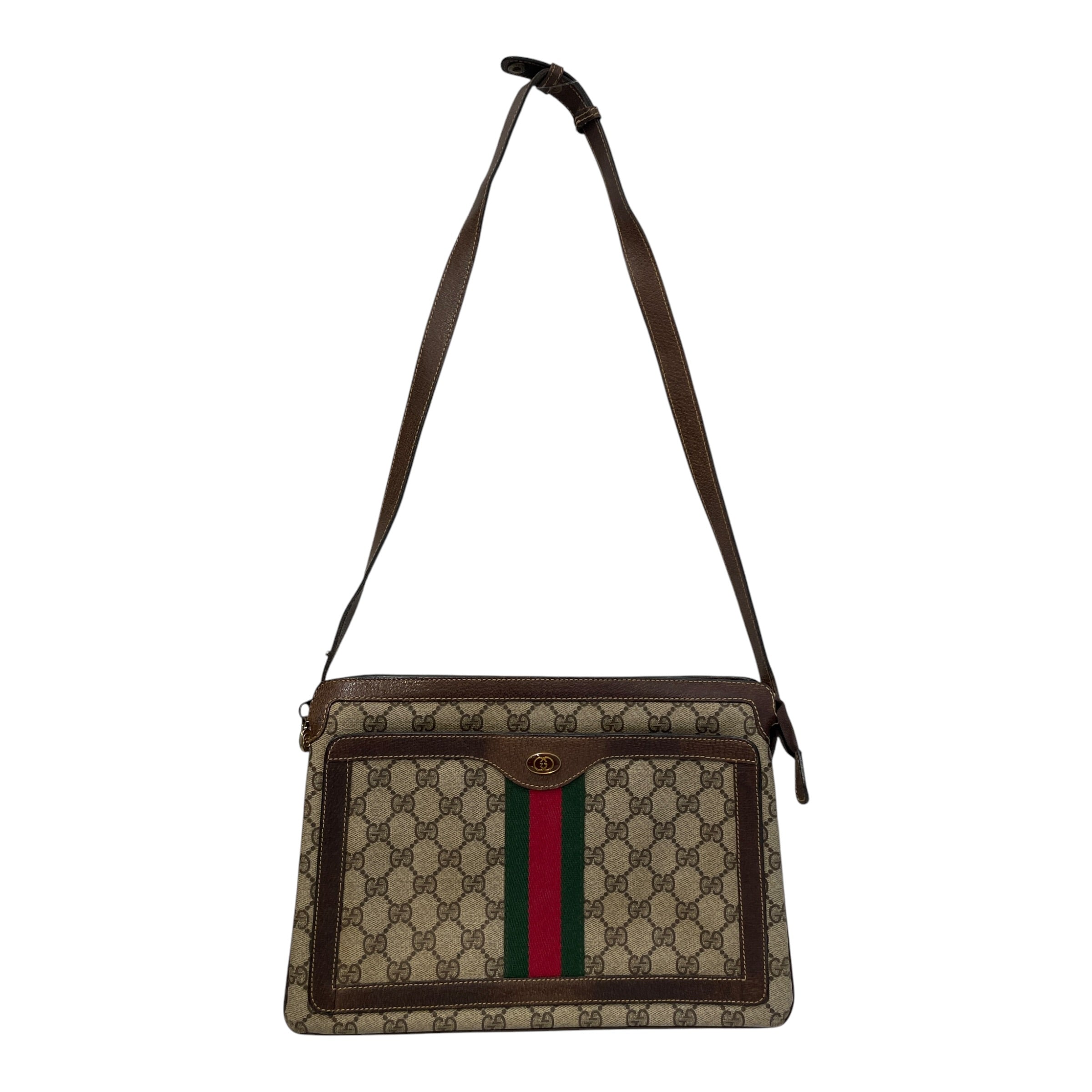 GUCCI/Cross Body Bag/Monogram/Leather/BRW/Ophidia GG Web Stripe Bag view 1