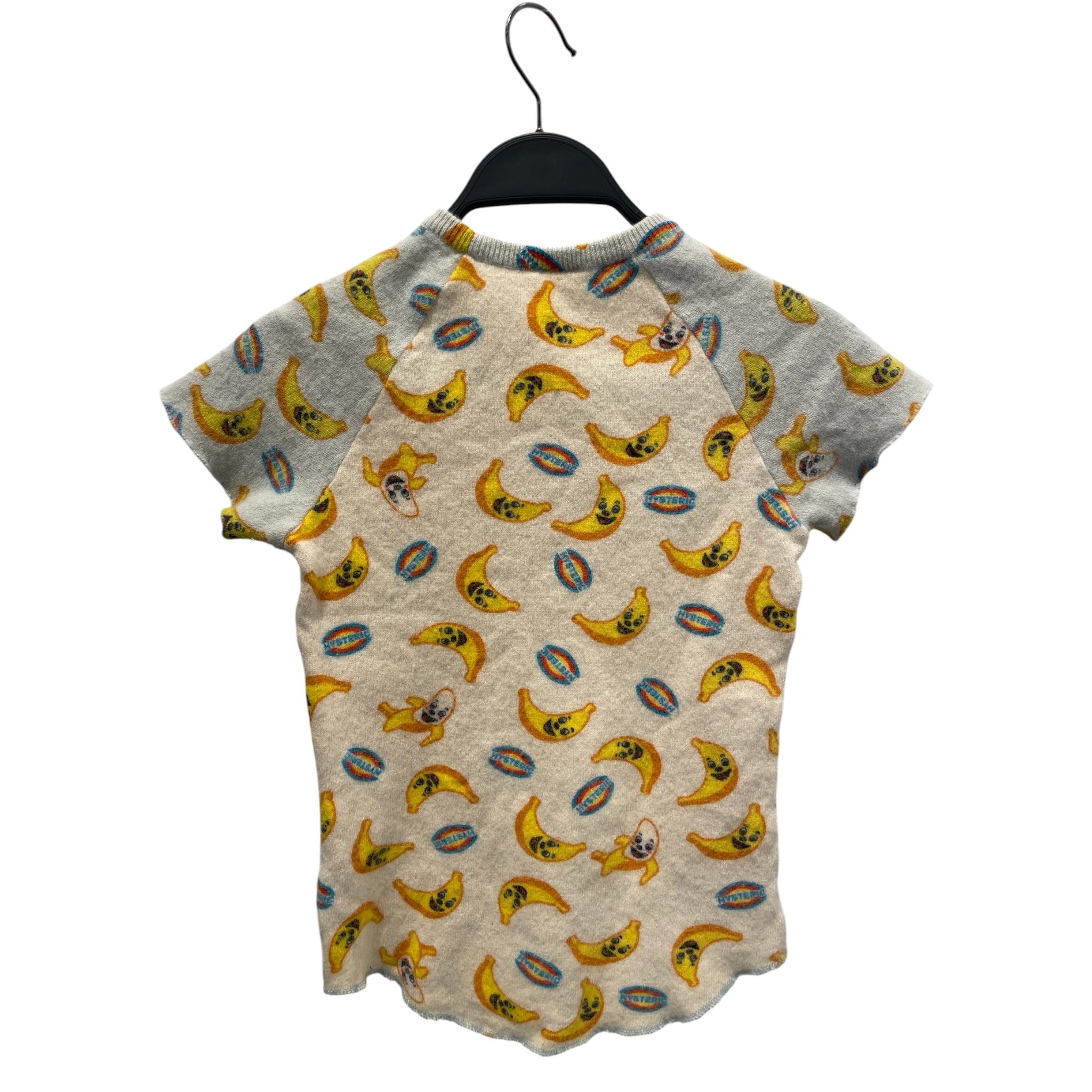 HYSTERIC GLAMOUR/T-Shirt/FREE/All Over Print/Wool/WHT/GRUNGE POPS SMILEY BANANA view 2