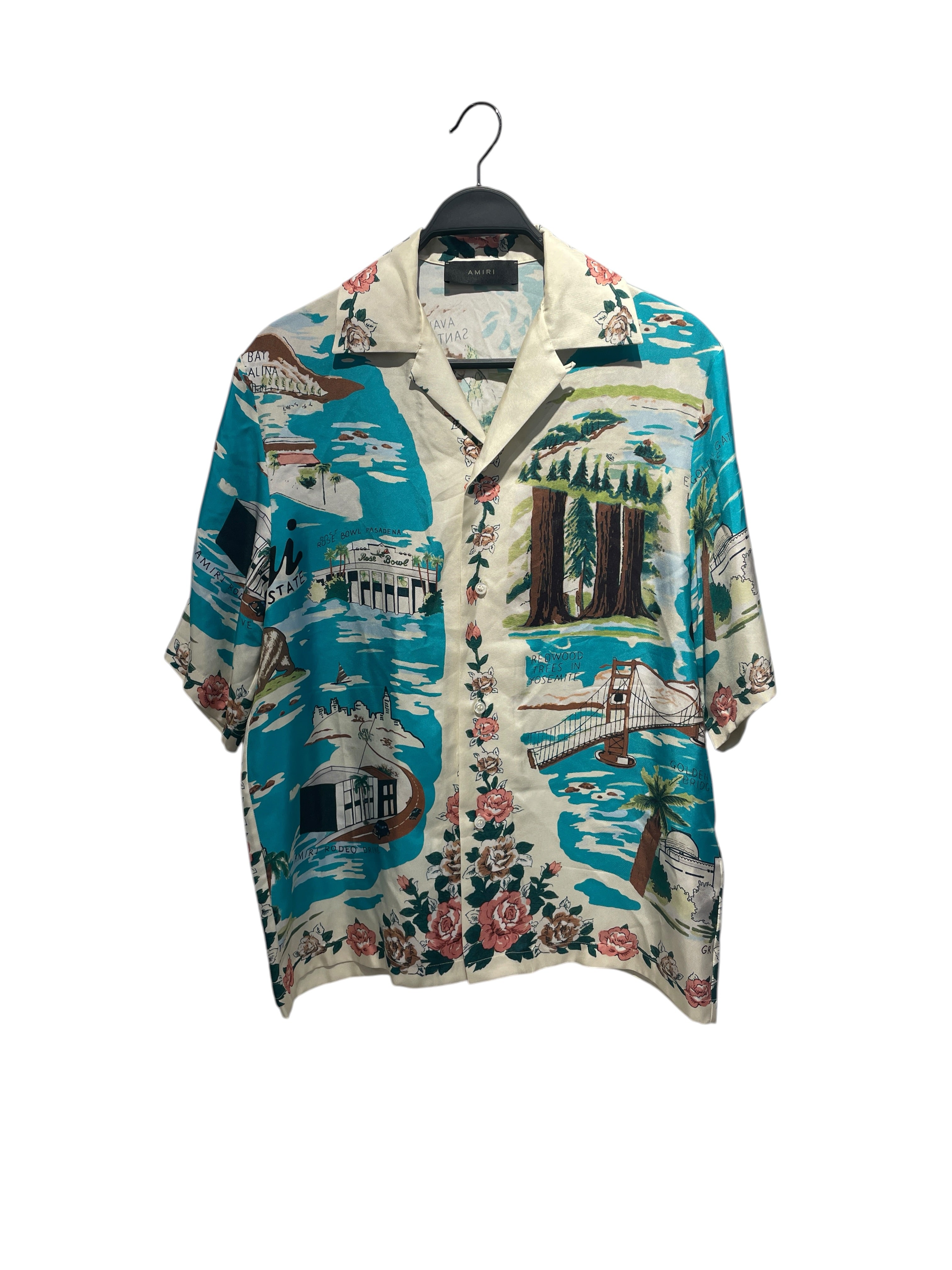 AMIRI/Hawaiian Shirt/M/Silk/WHT/CALI PRINT AOP view 1