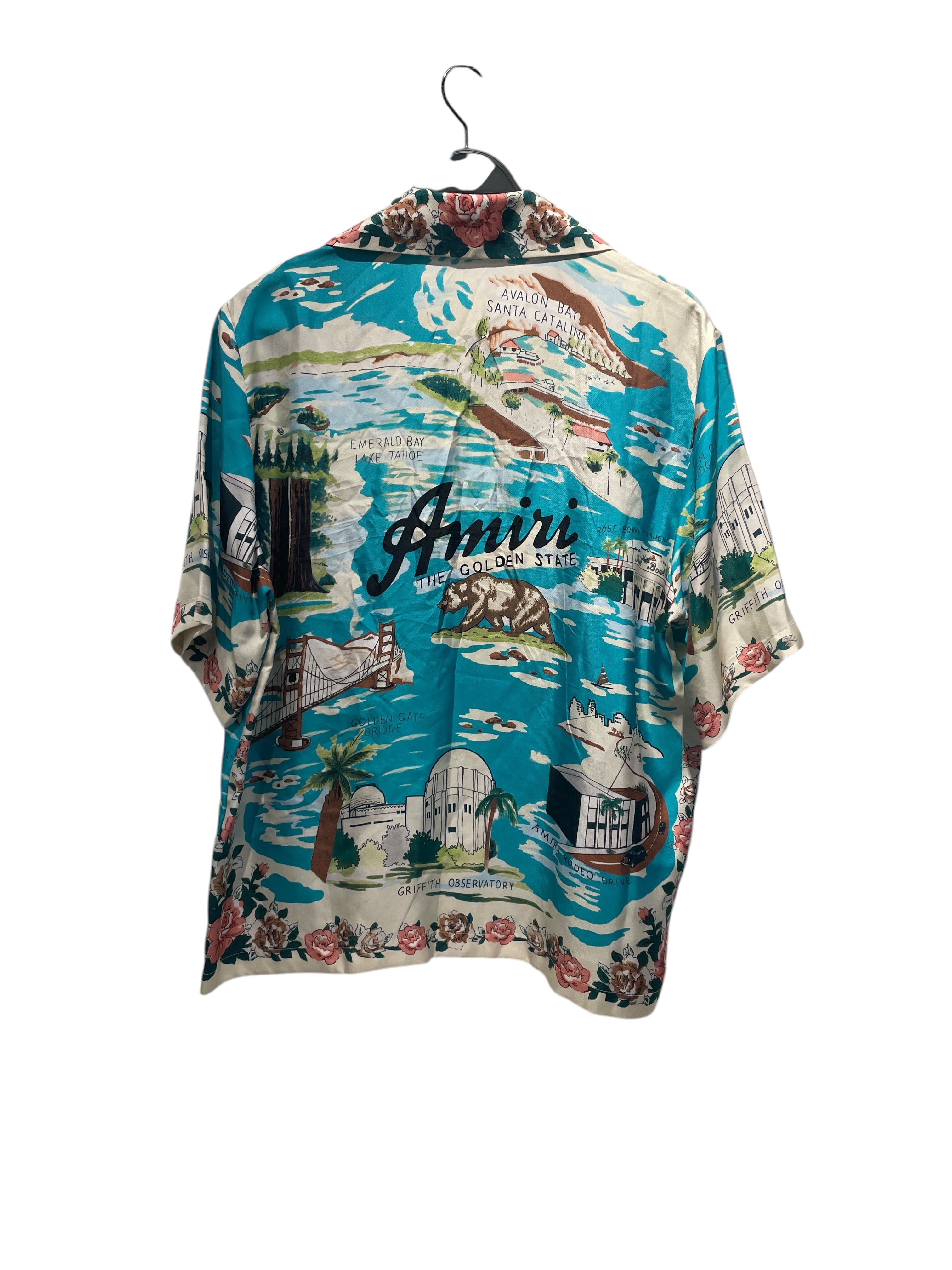 AMIRI/Hawaiian Shirt/M/Silk/WHT/CALI PRINT AOP view 2