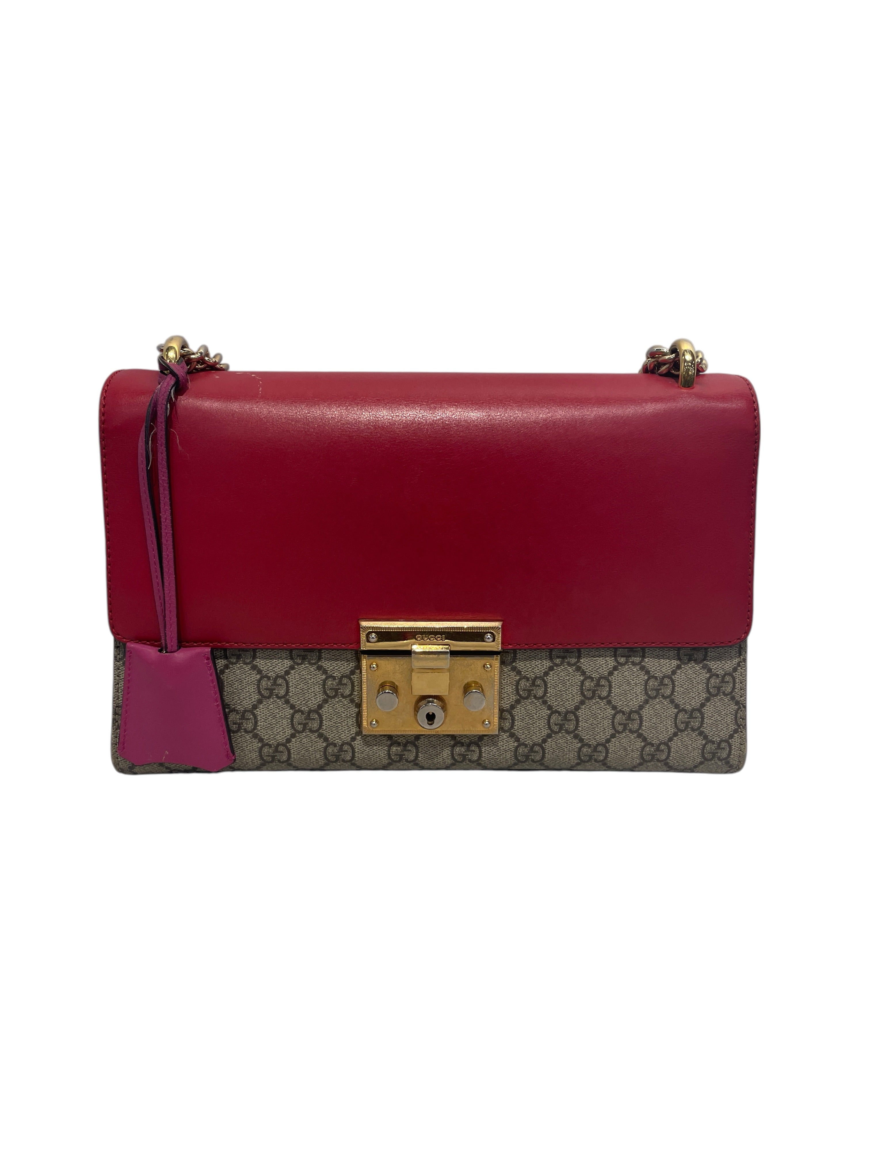 GUCCI/Hand Bag/Monogram/Acrylic/RED/PADLOCK SHOULDER BAG view 1
