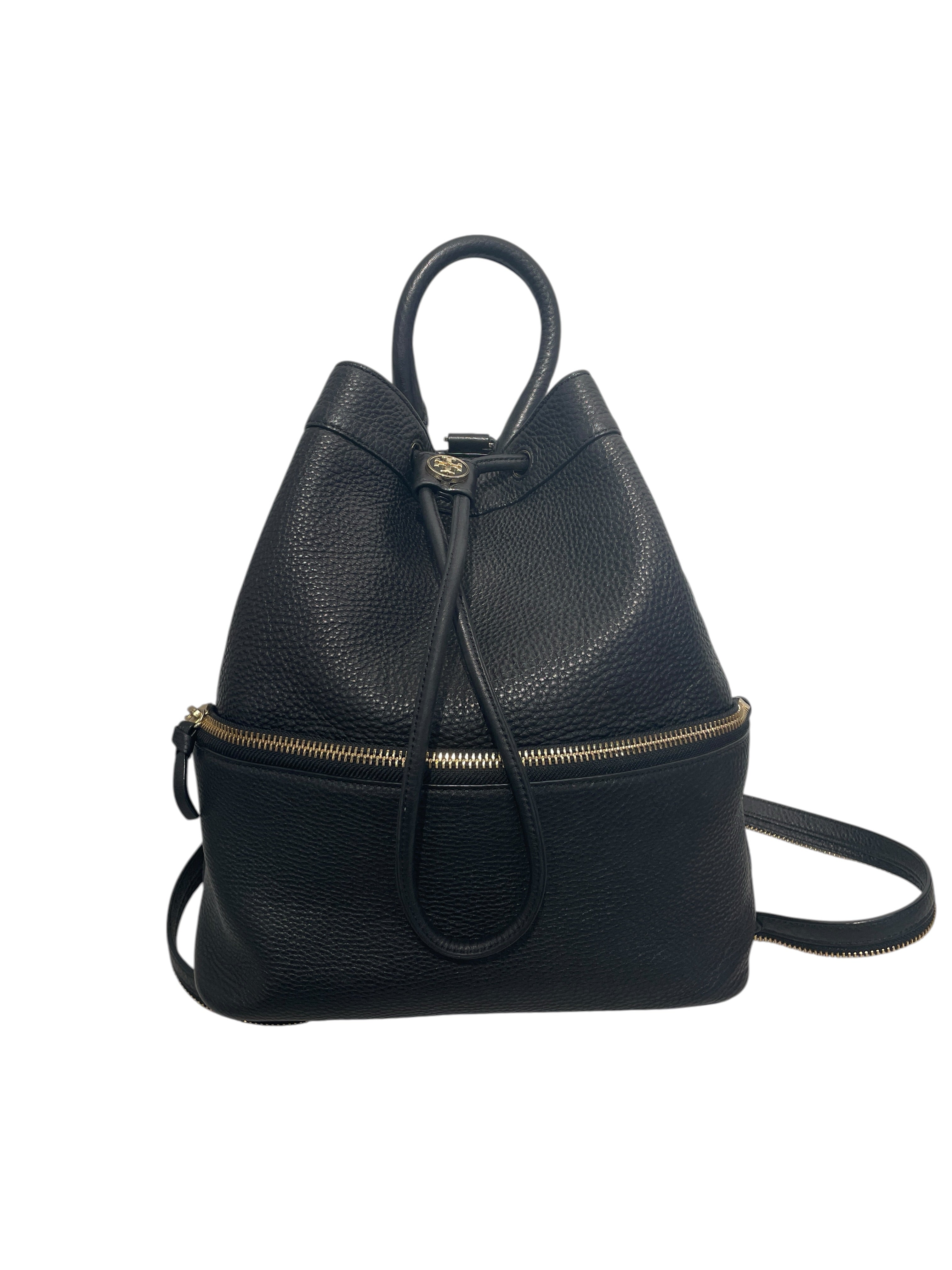 TORY BURCH/Backpack/Leather/BLK/PEBBLE DRAWSTRING view 1