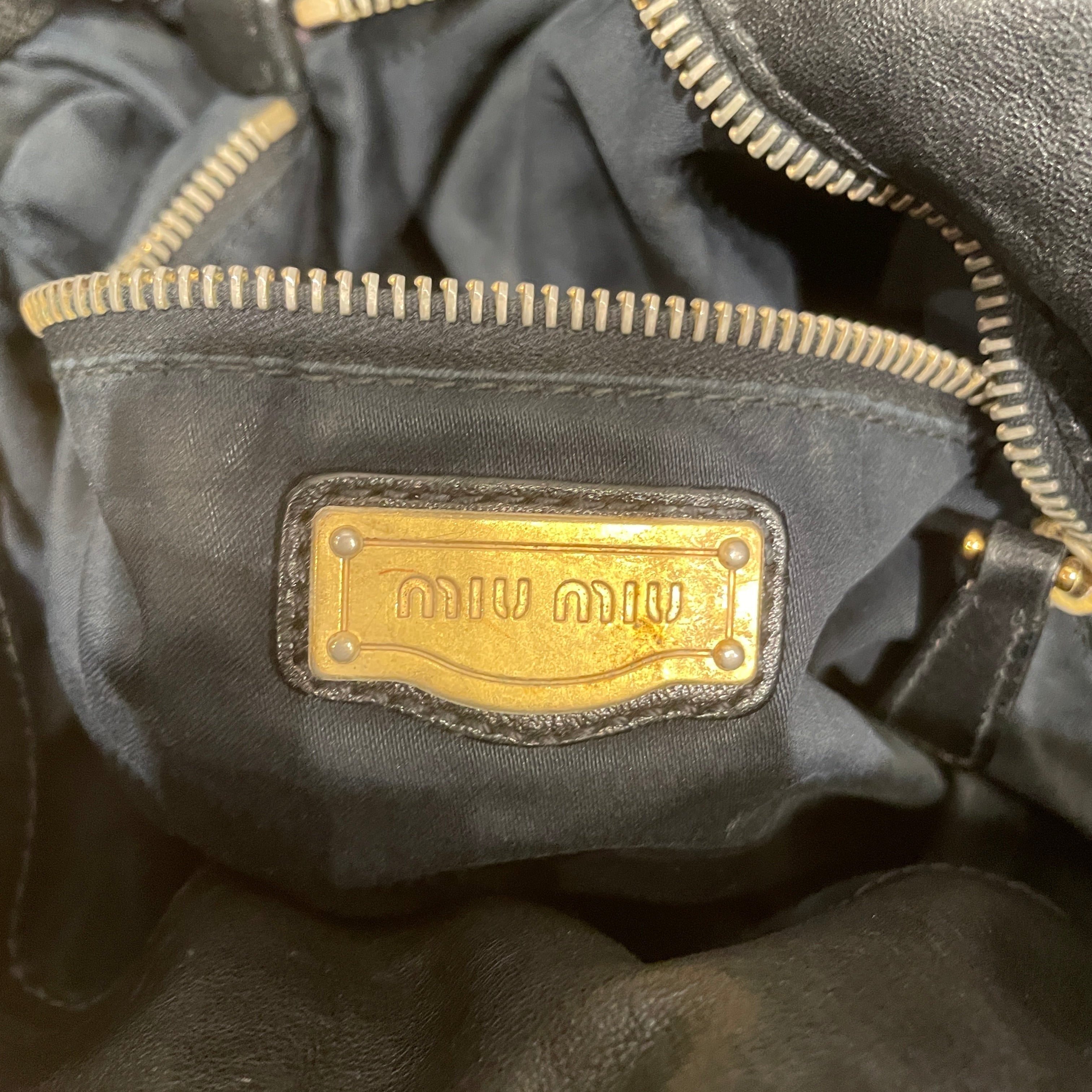 MIU MIU/Tote Bag/Leather/BLK/TOP HANDLE view 6