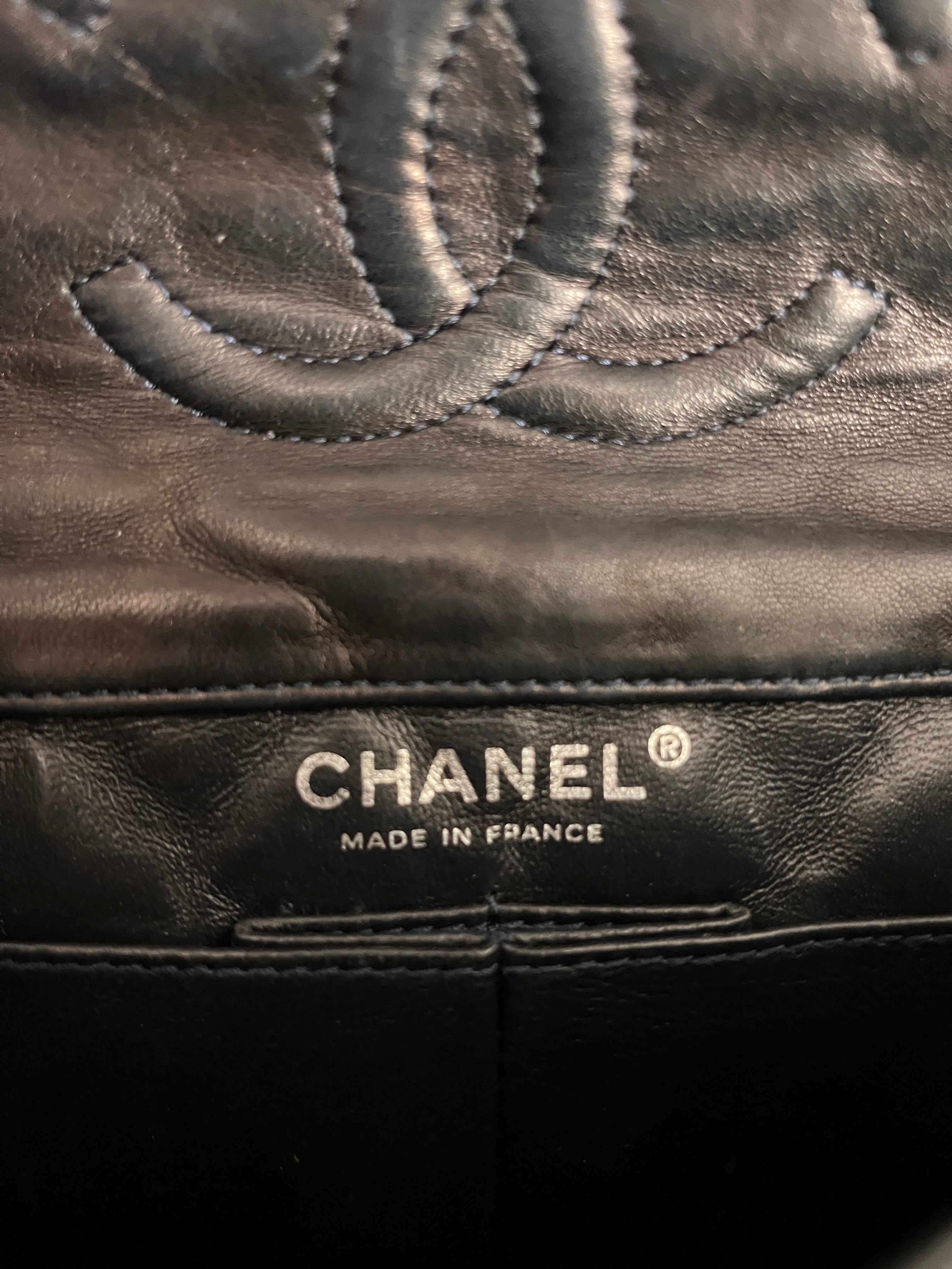 CHANEL/Cross Body Bag/Stripe/Cotton/BLU/MEDIUM DOUBLE FLAP SEQUIN view 5