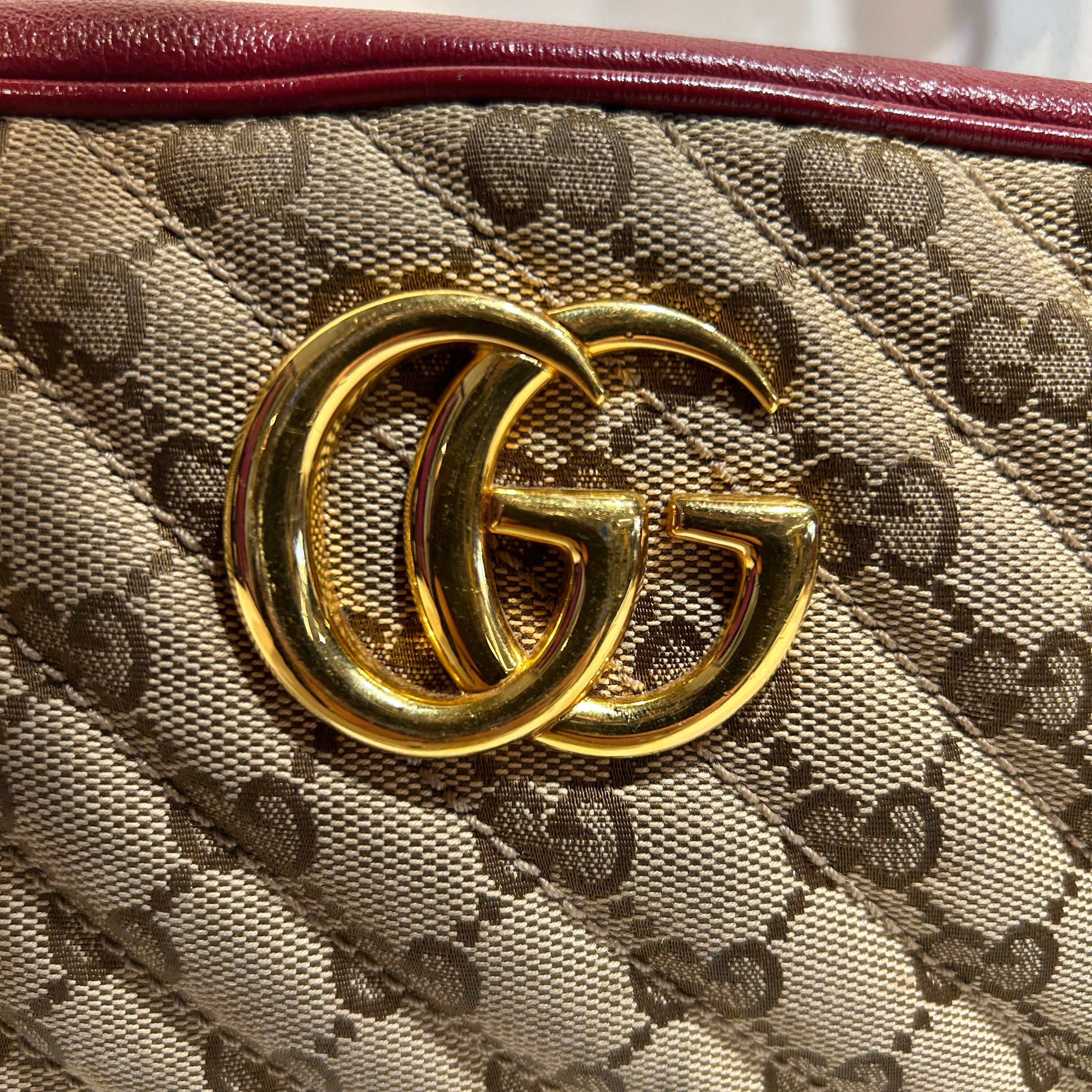 GUCCI/Cross Body Bag/Monogram/Leather/RED/MARMONT GG CANVAS CROSSBODY view 7