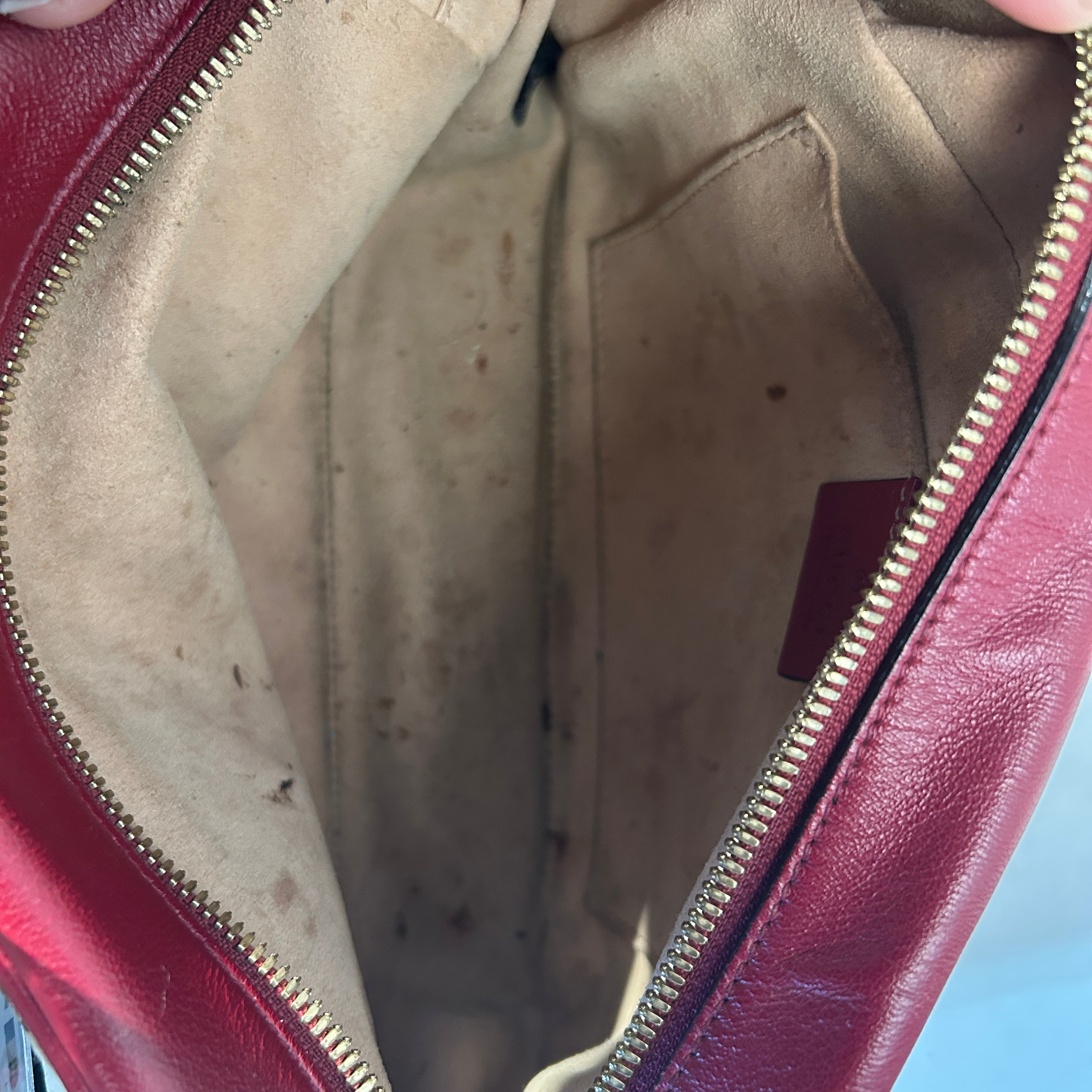 GUCCI/Cross Body Bag/Monogram/Leather/RED/MARMONT GG CANVAS CROSSBODY view 9
