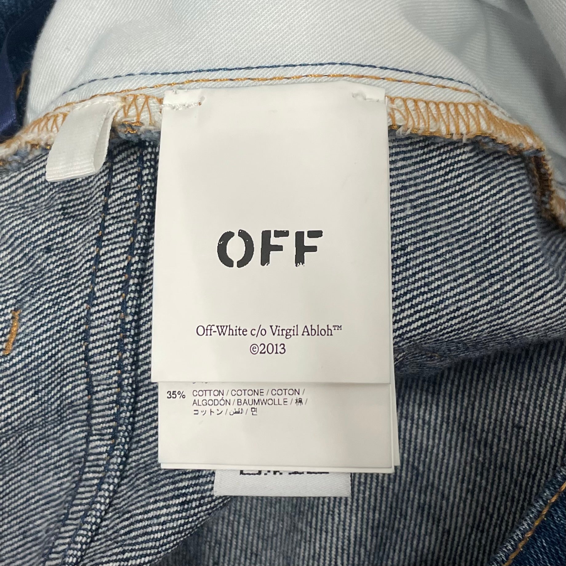 OFF-WHITE/Pants/33/Cotton/IDG/WIDE LEG LOGO view 5