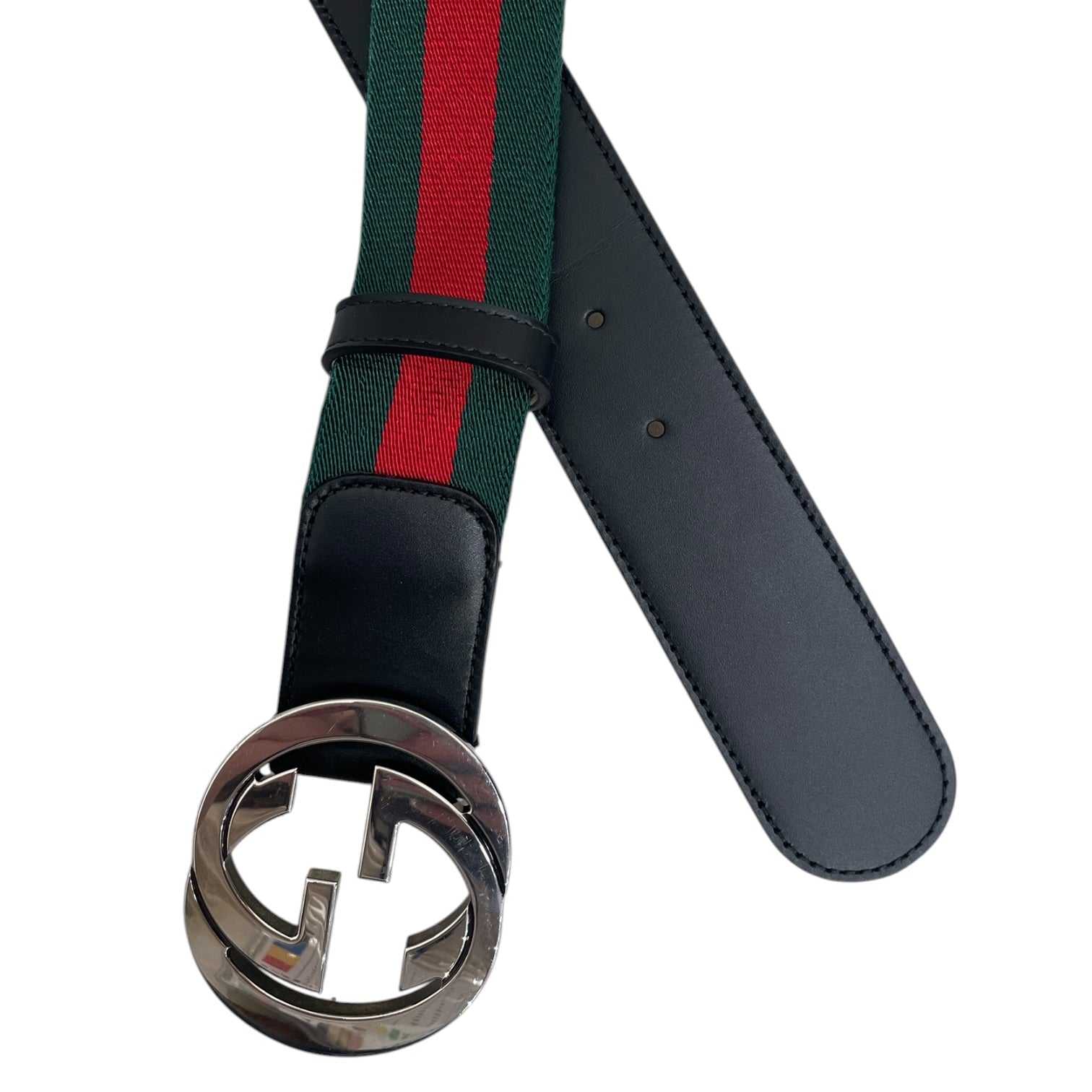 GUCCI/Belt/Stripe/Cotton/GRN/M's/RED GRN TAPE BELT view 2
