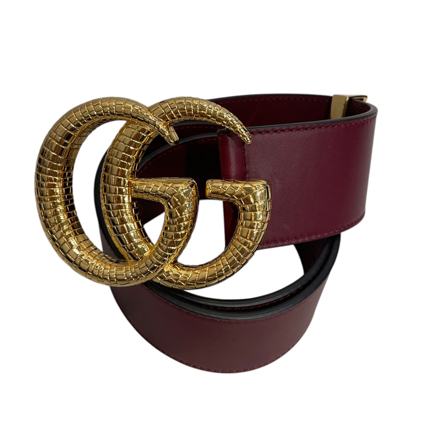 GUCCI/Belt/Stripe/Leather/BRD/L's/SNAKE TEXTURE BUCKLE view 1