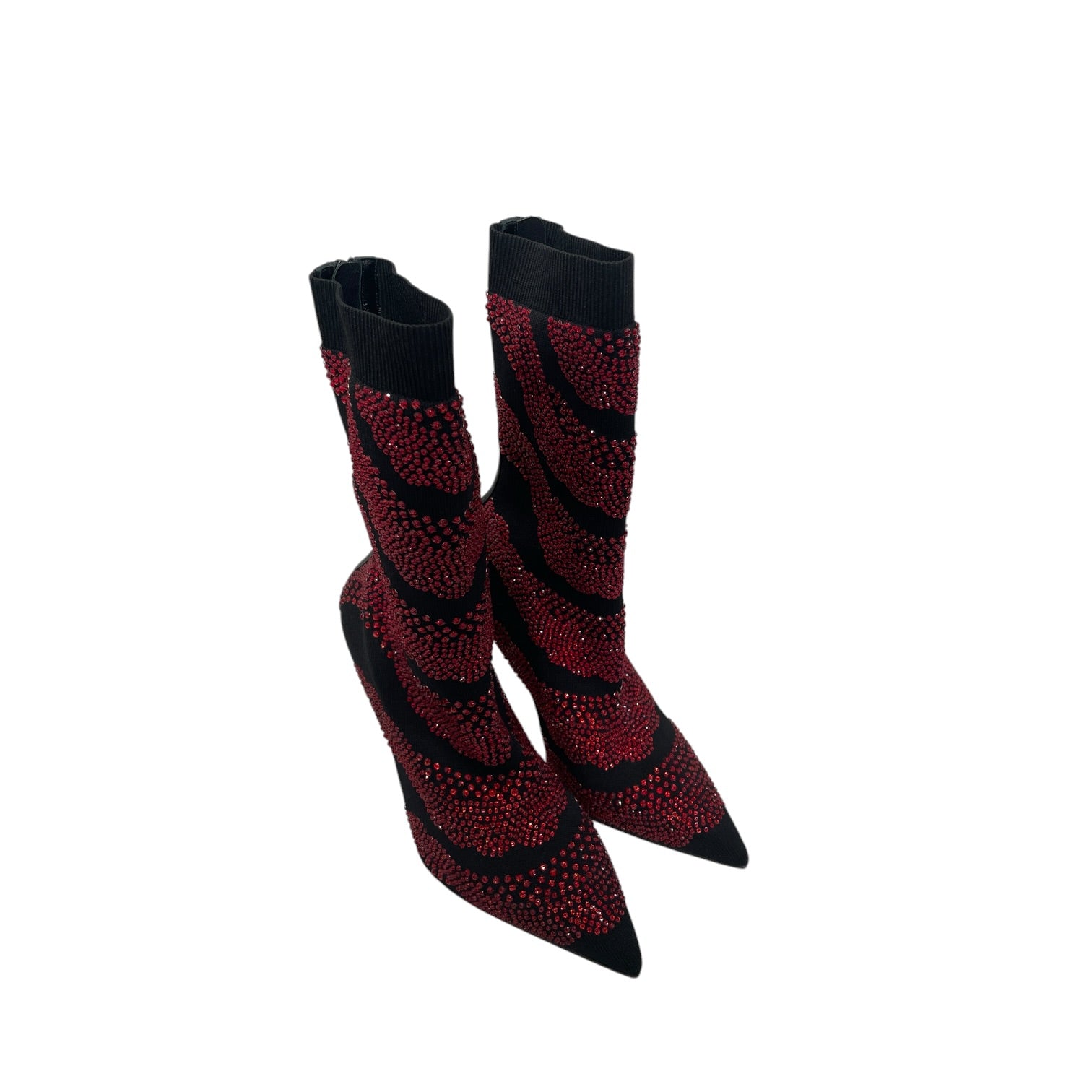 Alexander McQueen/Heels/EU 39/Glitter/Cotton/BLK/red bedazzled view 1