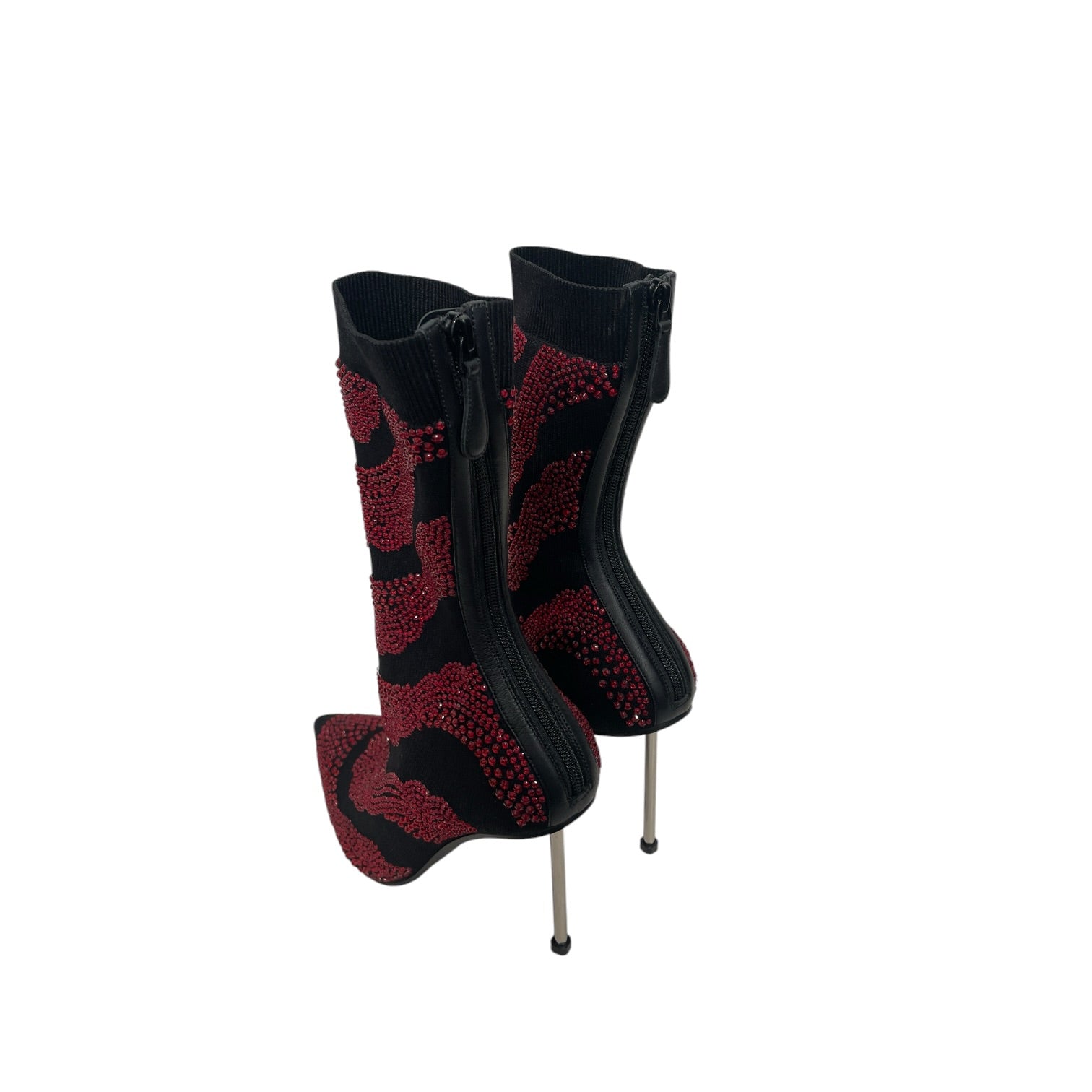 Alexander McQueen/Heels/EU 39/Glitter/Cotton/BLK/red bedazzled view 2