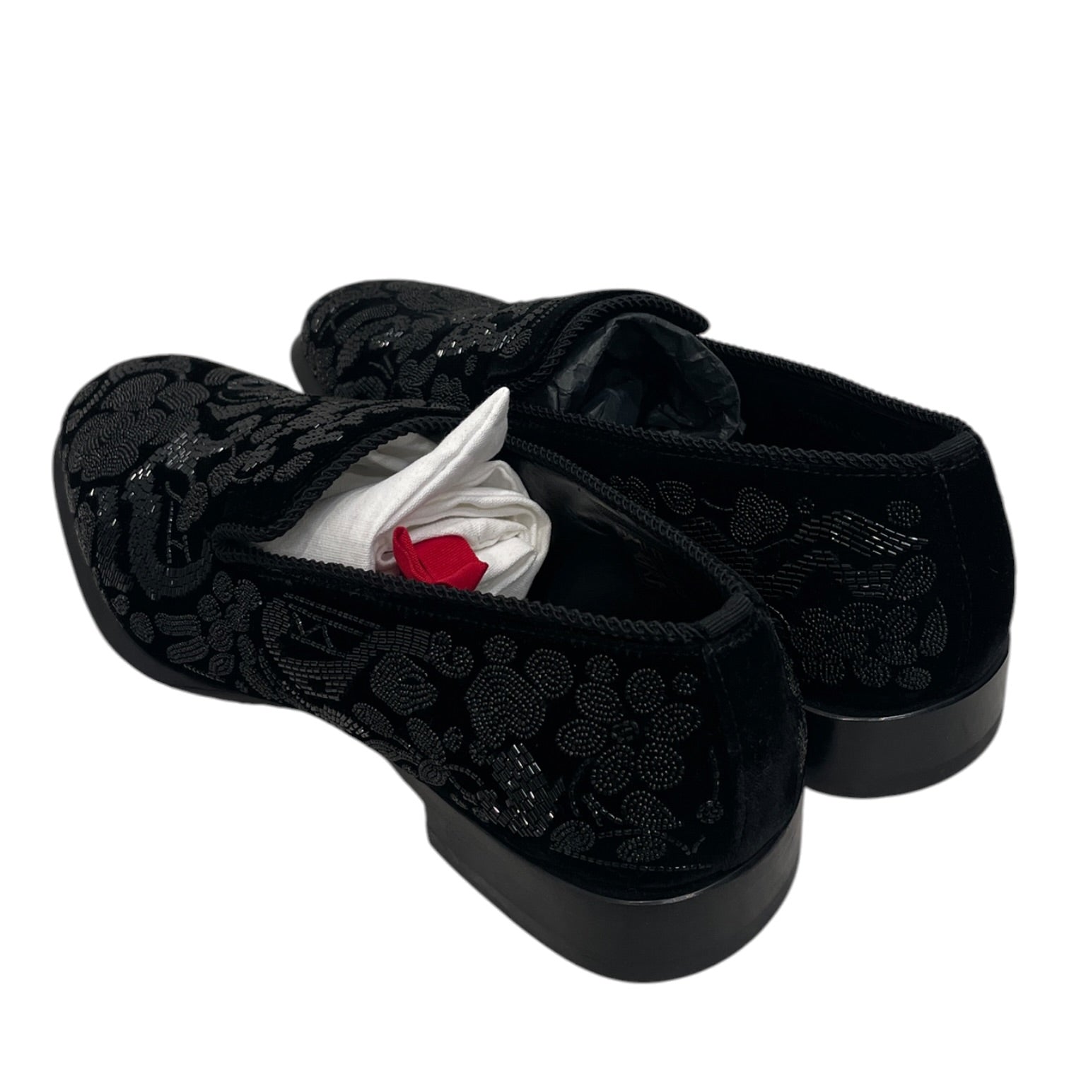 Alexander McQueen/Loafers/EU 45/Glitter/Suede/BLK/beaded allover view 2