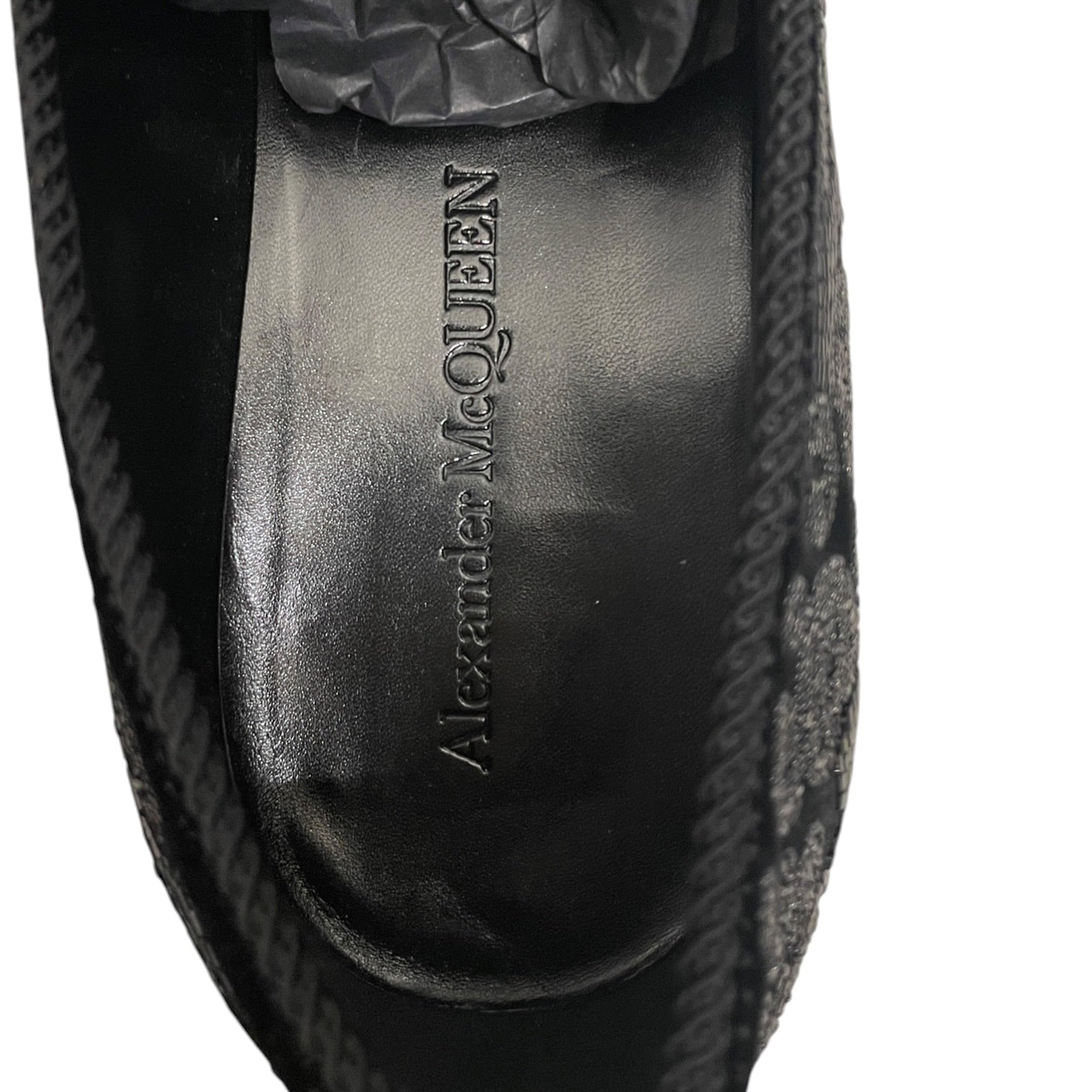 Alexander McQueen/Loafers/EU 45/Glitter/Suede/BLK/beaded allover view 3