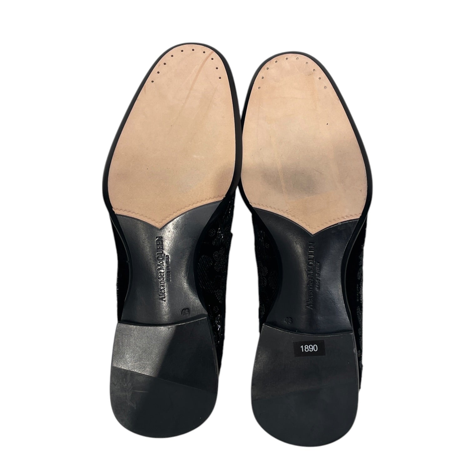 Alexander McQueen/Loafers/EU 45/Glitter/Suede/BLK/beaded allover view 4