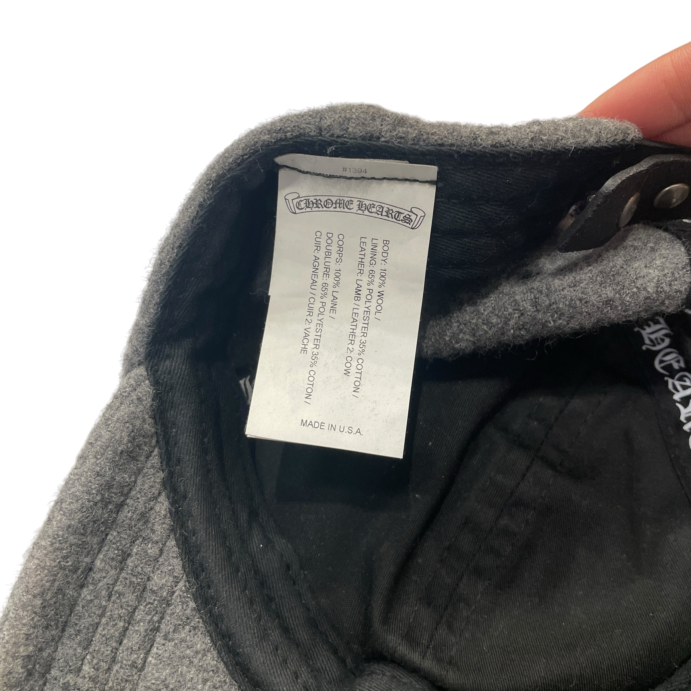 CHROME HEARTS/Cap/Wool/GRY/M's/LEATHER CH PATCH view 3