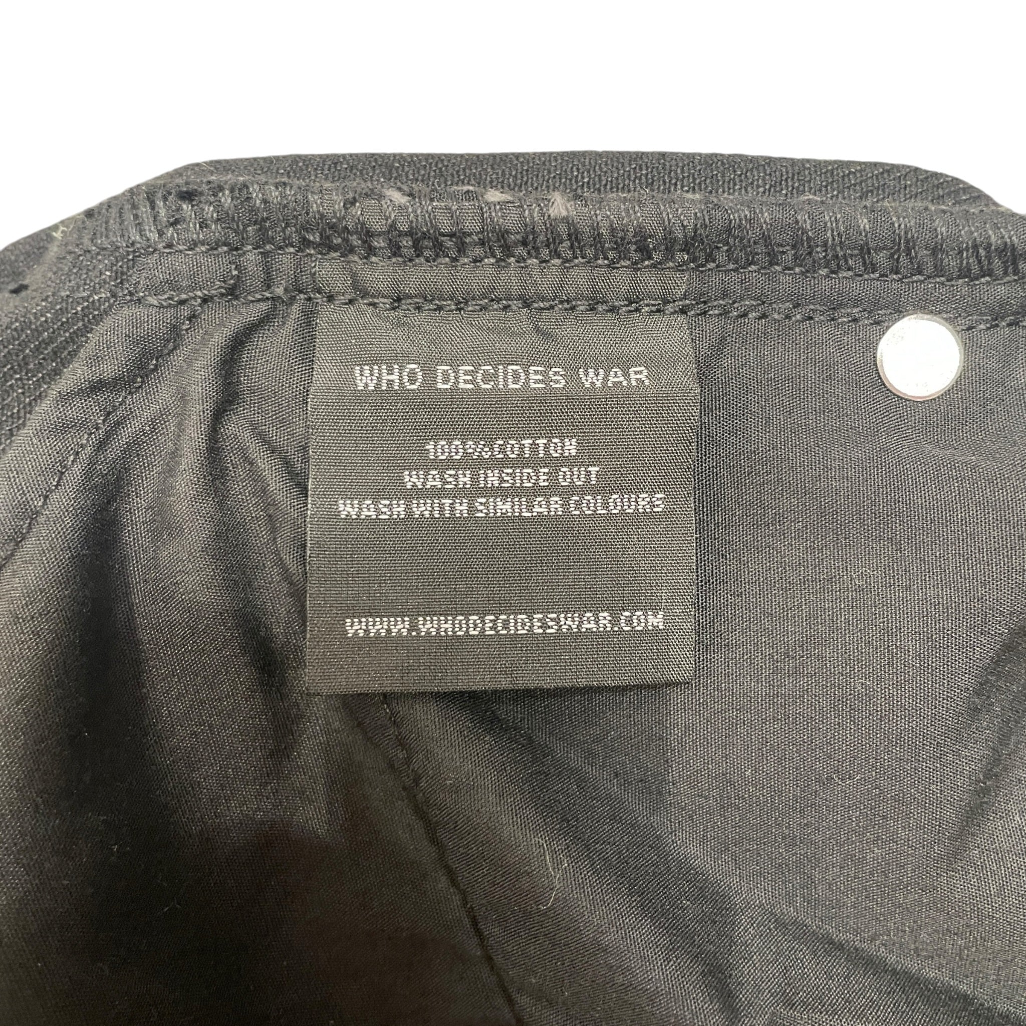 WHO DECIDES WAR/Straight Pants/36/Denim/BLK/Graphic/EMBROIDERED FRNT BONDAGE STRAP view 5