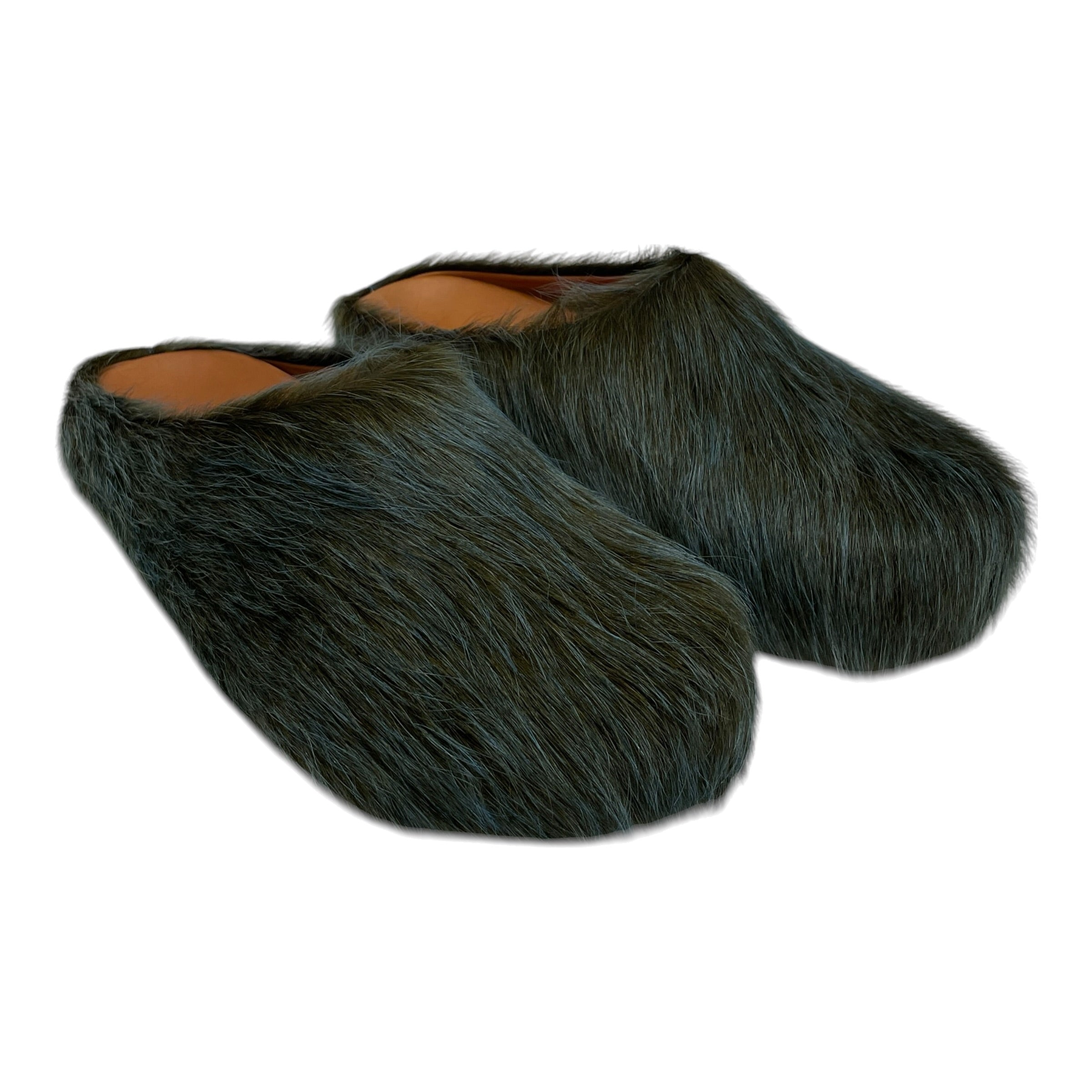 MARNI/Flat Shoes/EU 43/Fur/GRN/BLU GREEN FUR CLOGS view 1