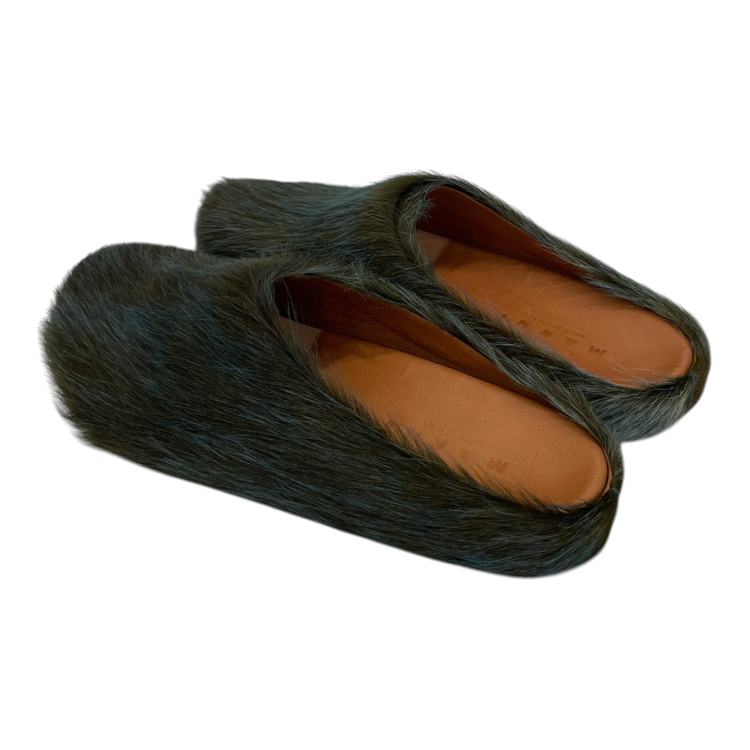 MARNI/Flat Shoes/EU 43/Fur/GRN/BLU GREEN FUR CLOGS view 2