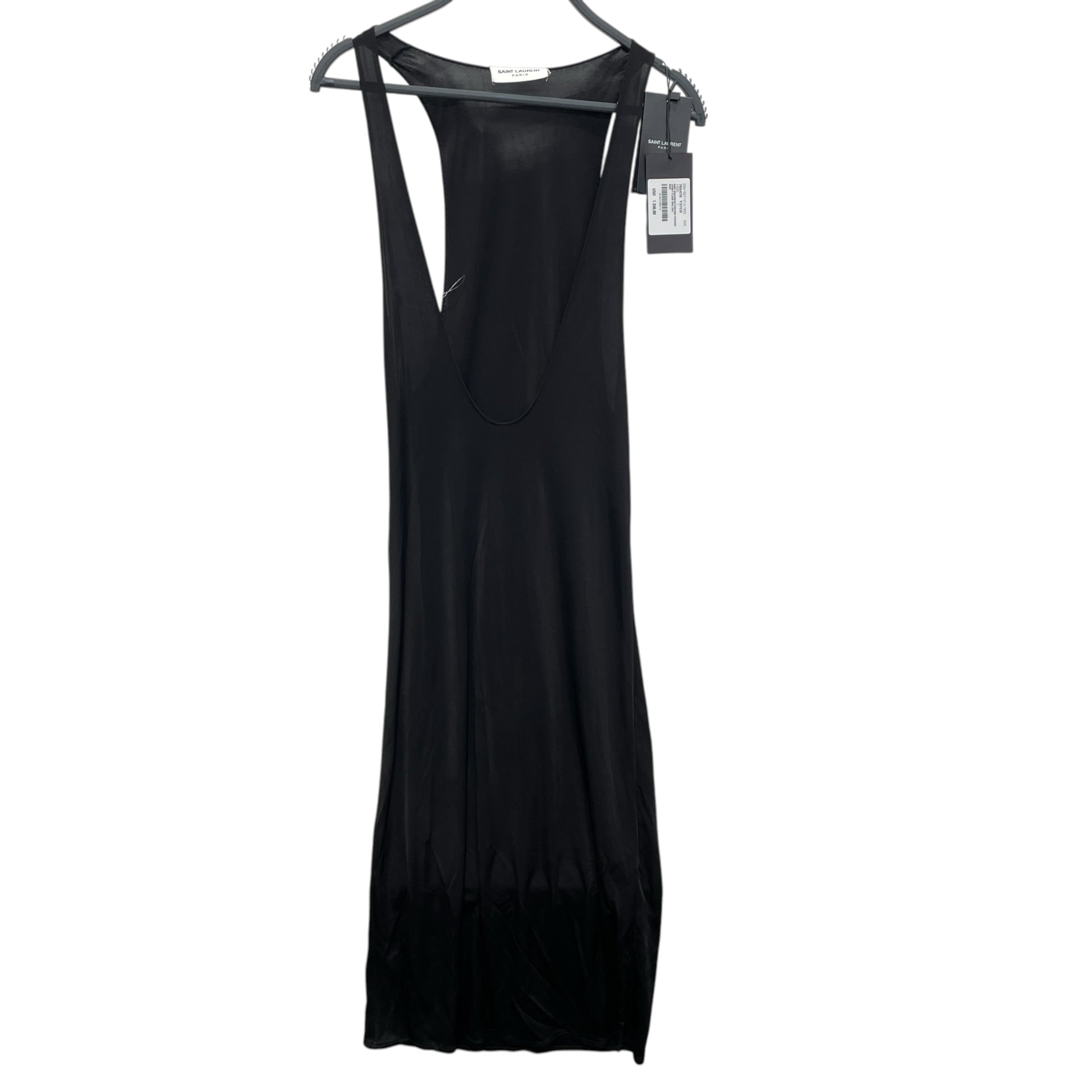 SAINT LAURENT/Camisole Dress/L/Rayon/BLK/Midi Length/slip dress 765470y37cd view 1