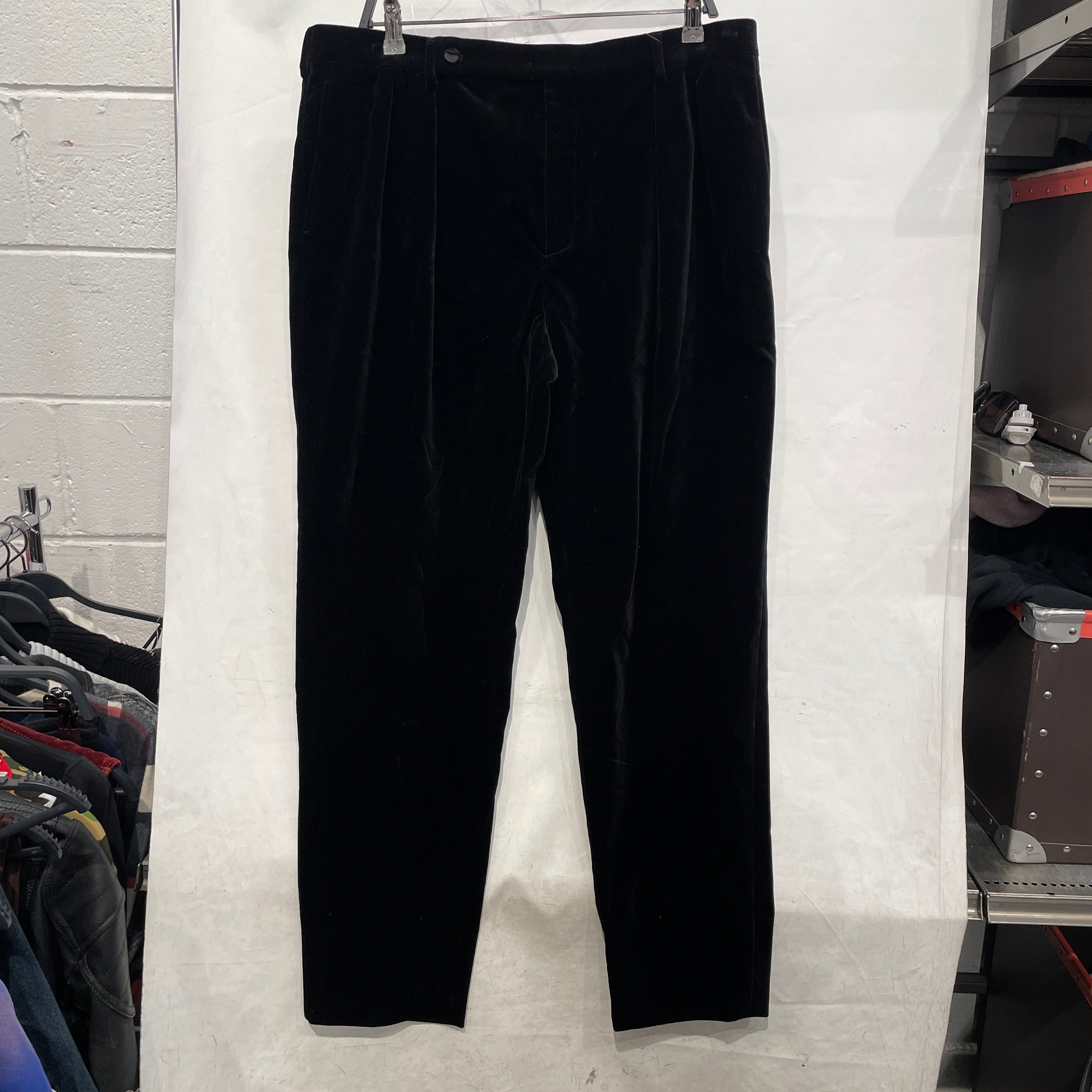 SAINT LAURENT/Pants/54/Velour/BLK/tapered 713395y615w006 view 1
