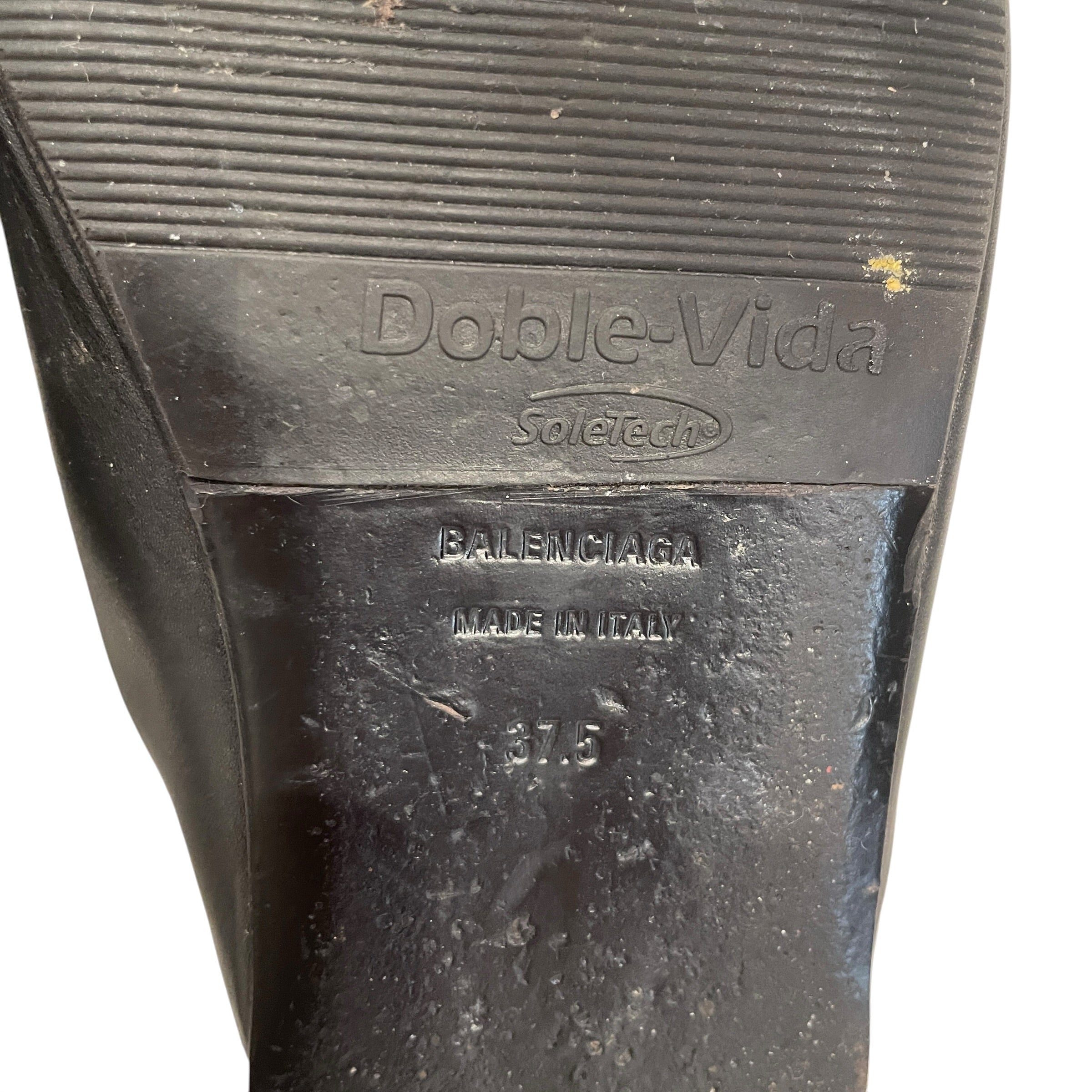 BALENCIAGA/Flat Shoes/EU 37.5/Leather/BLK/BB SLIDE ON LEATHER LOGO view 6