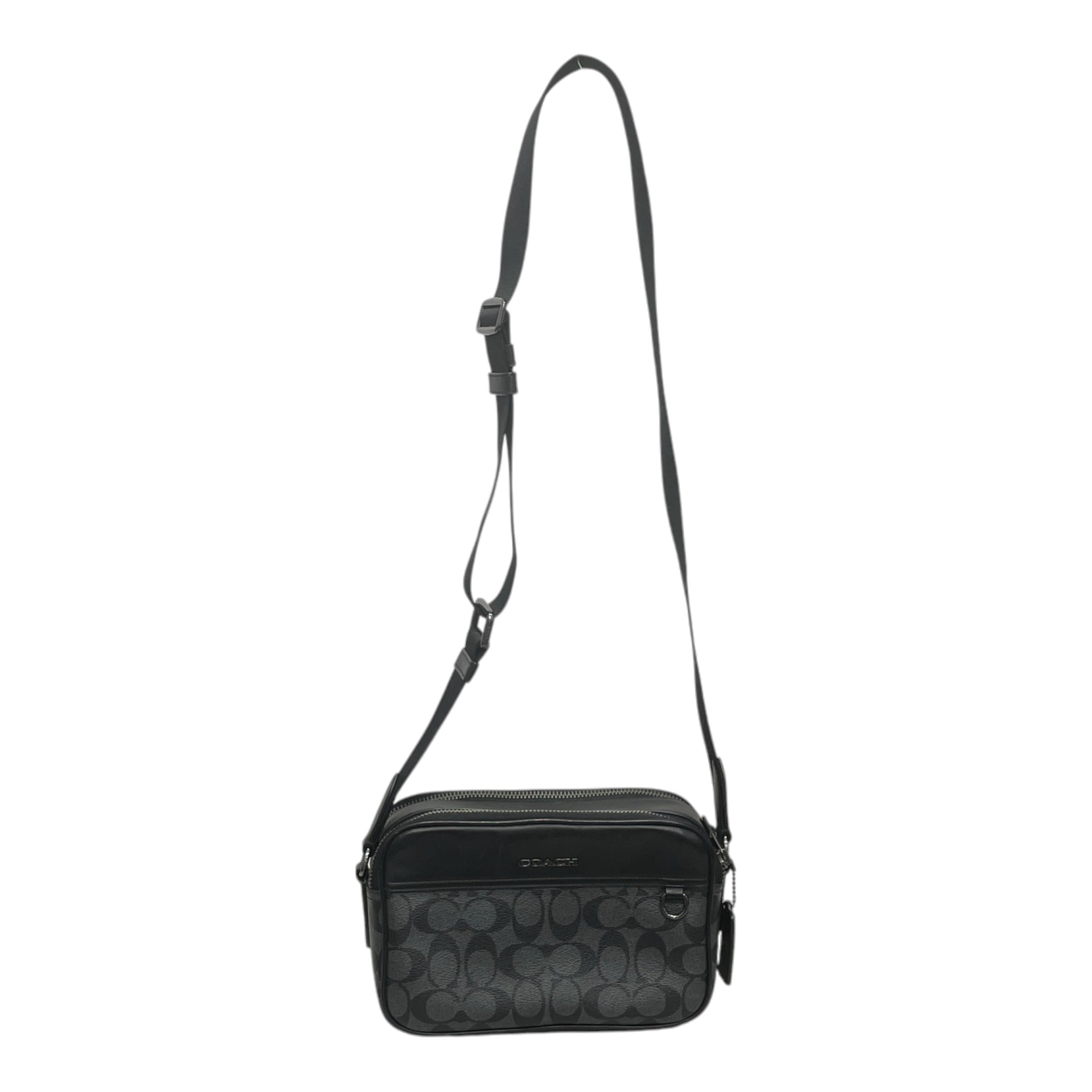 COACH/Cross Body Bag/Monogram/Leather/BLK/MONOGRAM GRY BLK RECTANGLE CB view 1