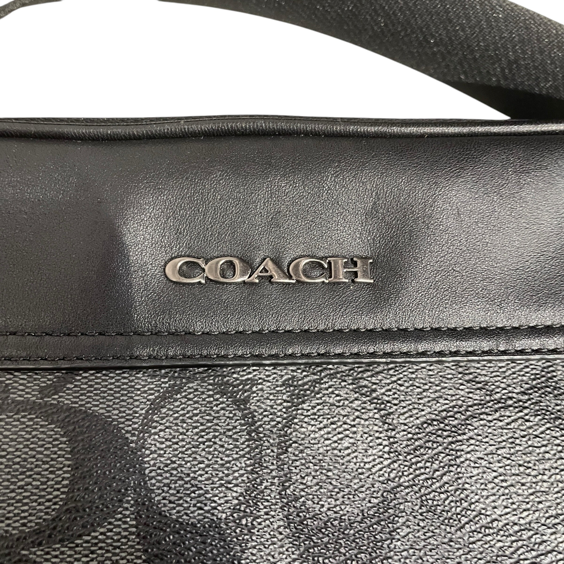 COACH/Cross Body Bag/Monogram/Leather/BLK/MONOGRAM GRY BLK RECTANGLE CB view 4