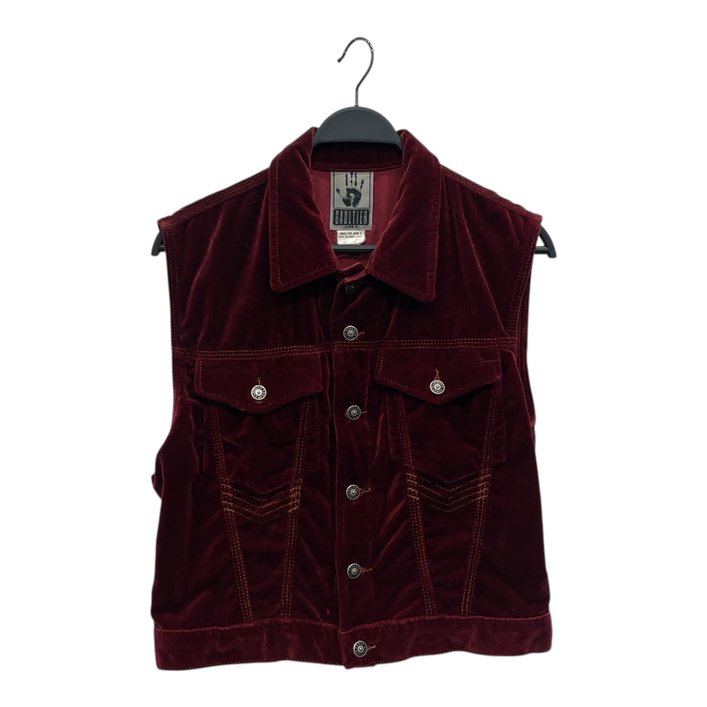 Jean Paul Gaultier/Vest/XL/Suede/RED/ view 1