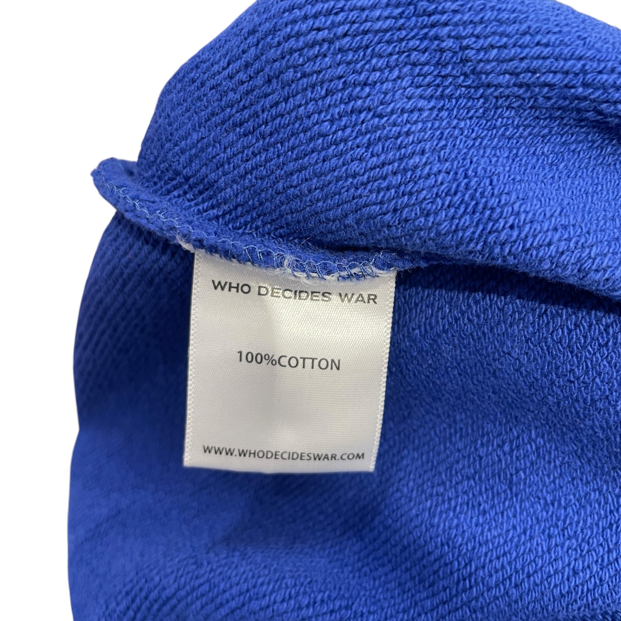 WHO DECIDES WAR/Sweatshirt/XL/All Over Print/Cotton/BLU/CREWNECK WINDOW LOGO PATCHES view 4
