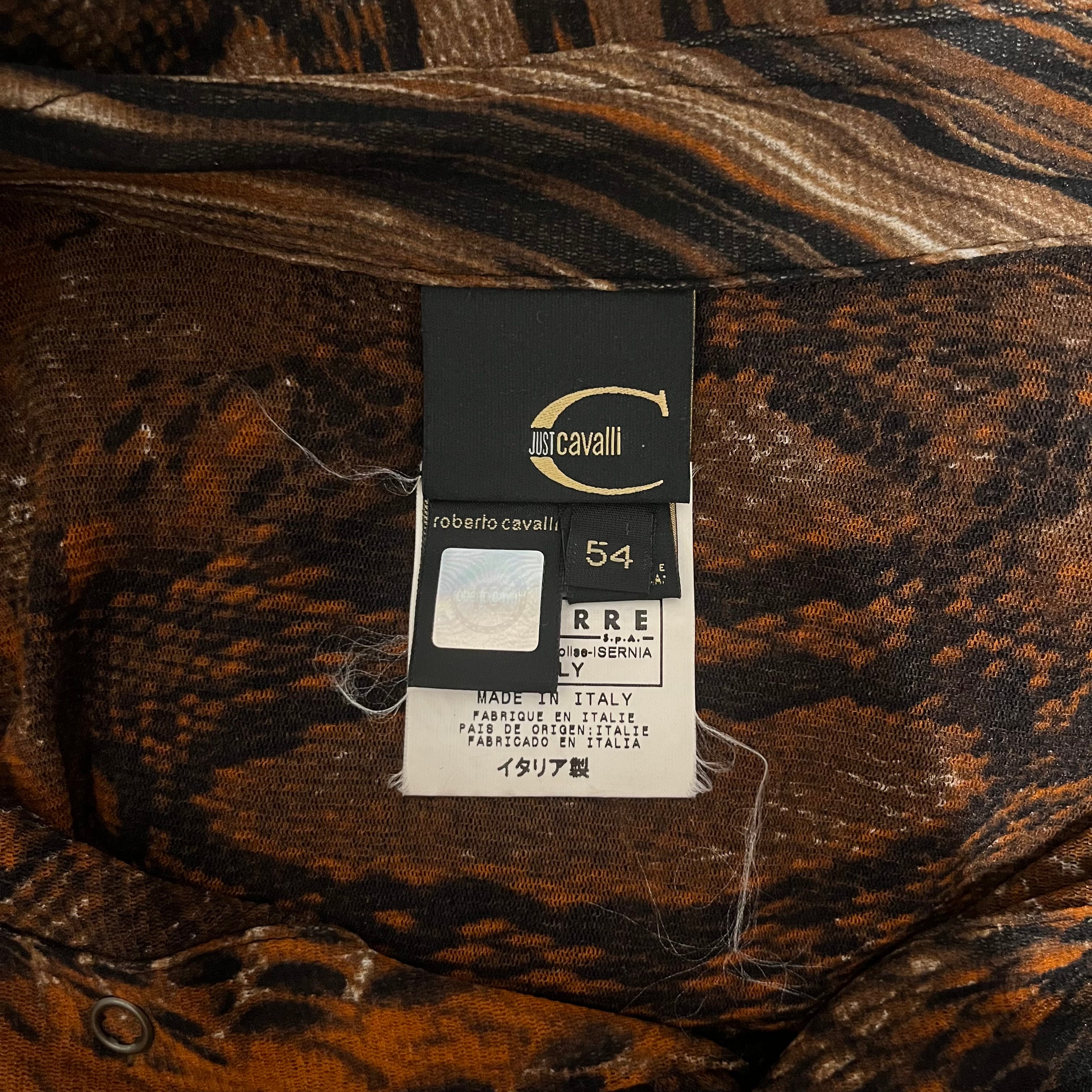 Just cavalli/LS Shirt/54/Animal Pattern/Silk/MLT/justcavalli animal print polo view 3