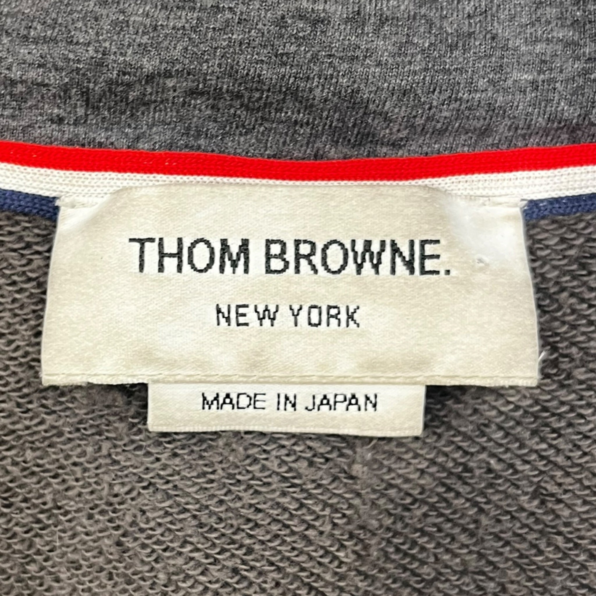 THOM BROWNE. NEW YORK/Zip Up Hoodie/5/Cotton/GRY/Loopback 4 bar view 3